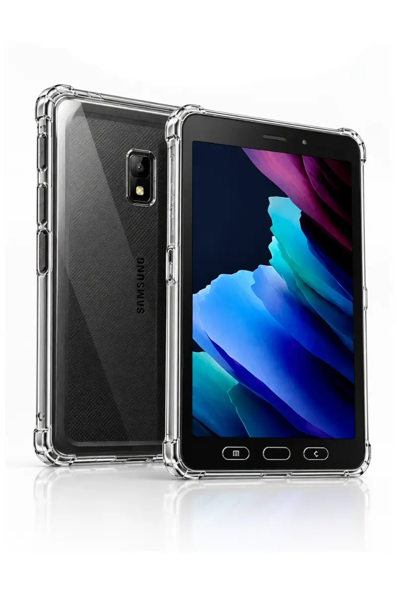 Samsung Galaxy Tab Active3 8 İnç SM-T577 Şeffaf Antişok Tablet Kılıfı – Darbe Emici Köşe Korumalı Esnek Kılıf