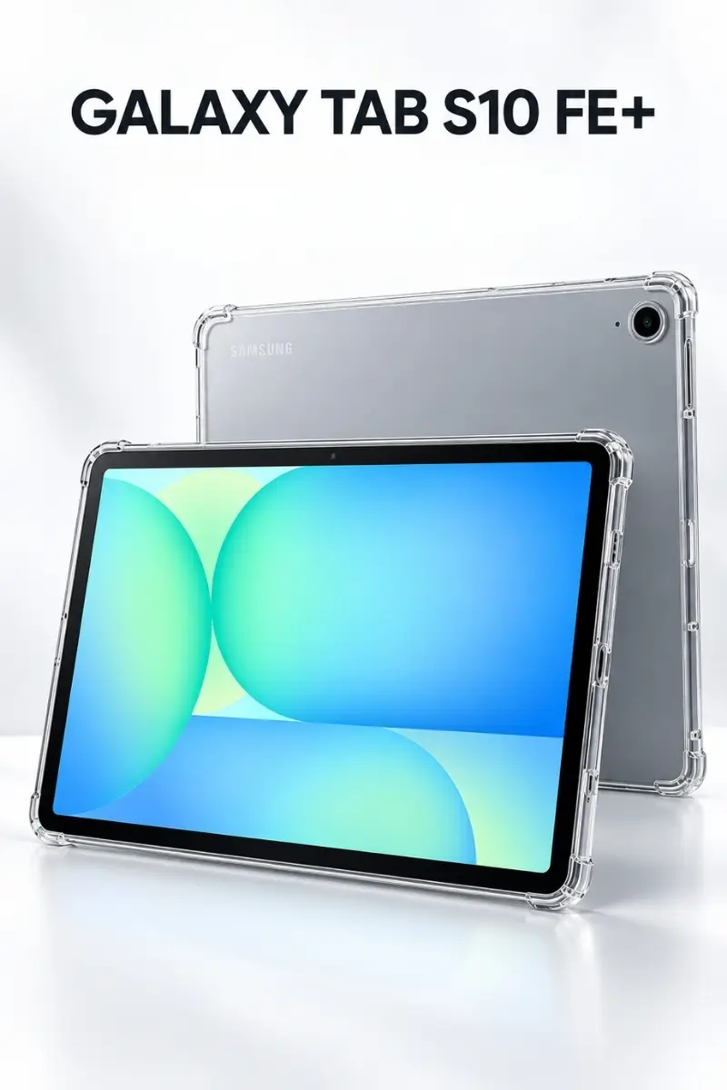 Samsung Galaxy Tab S10 FE Plus 13.1 Uyumlu İnç Şeffaf Antişok Tablet Kılıfı – Darbe Emici Köşe Korumalı Esnek Kılıf