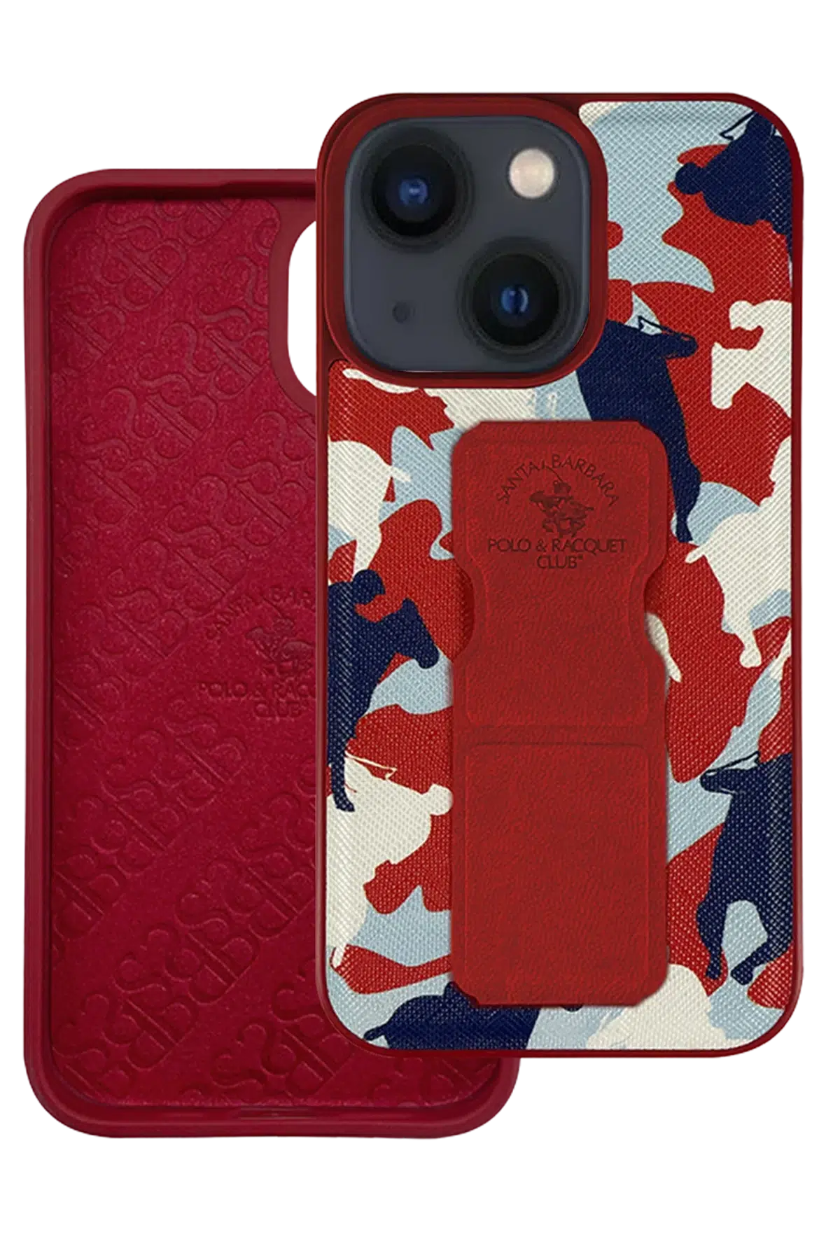 Santa Barbara Polo Racquet Club Apple iPhone 13 Enos Standlı Kapak - Kırmızı