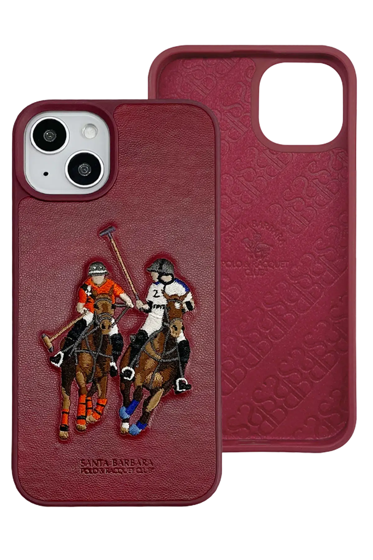 Santa Barbara Polo Racquet Club Apple iPhone 13 Jockey Deri Kapak - Kırmızı