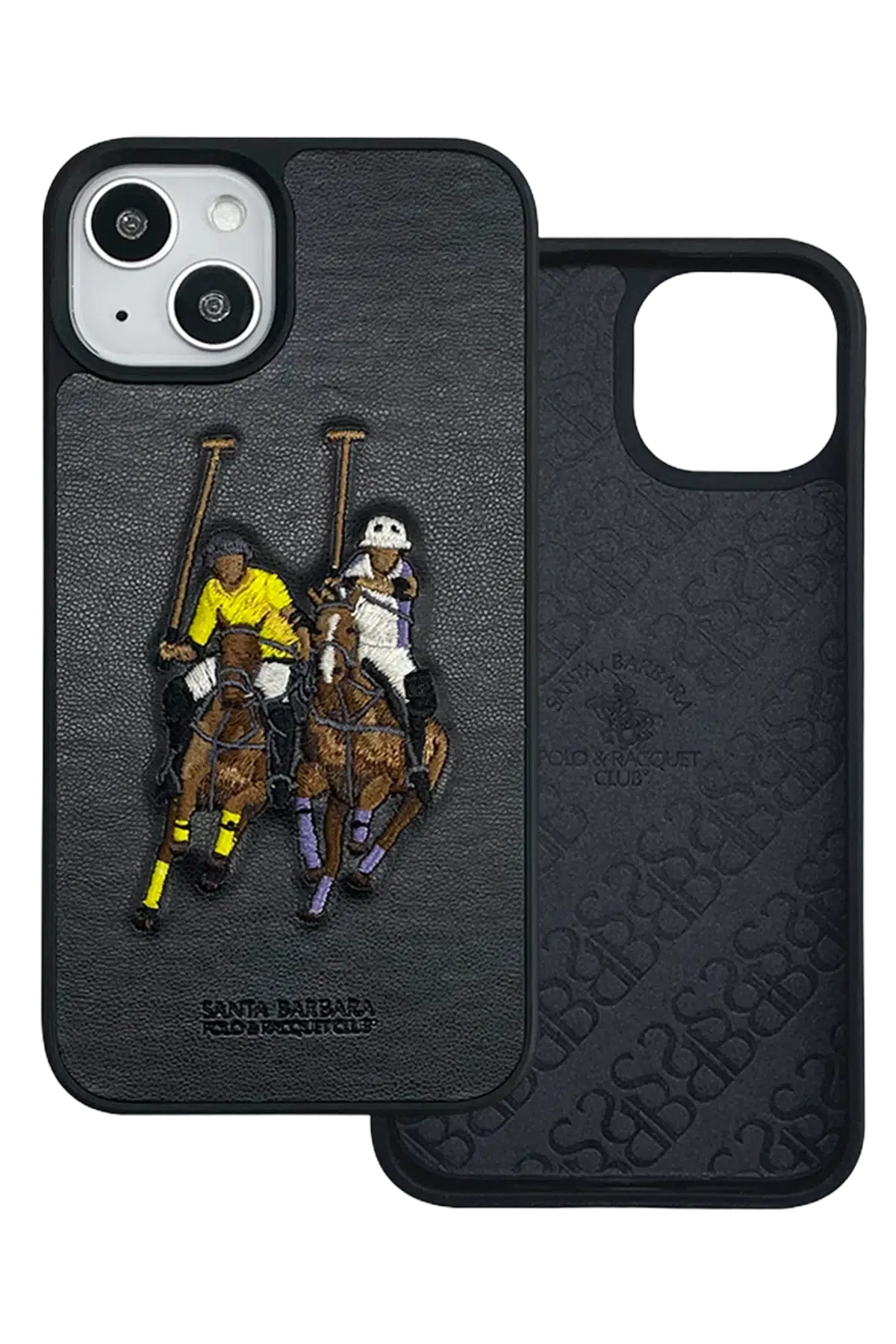 Santa Barbara Polo Racquet Club Apple iPhone 13 Jockey Deri Kapak - Siyah