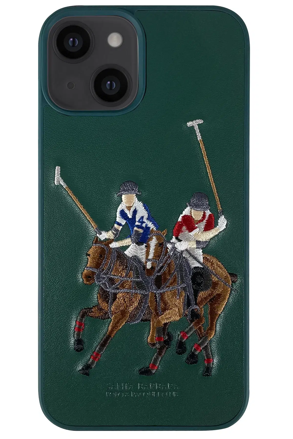 Santa Barbara Polo Racquet Club Apple iPhone 13 Jockey Deri Kapak - Yeşil