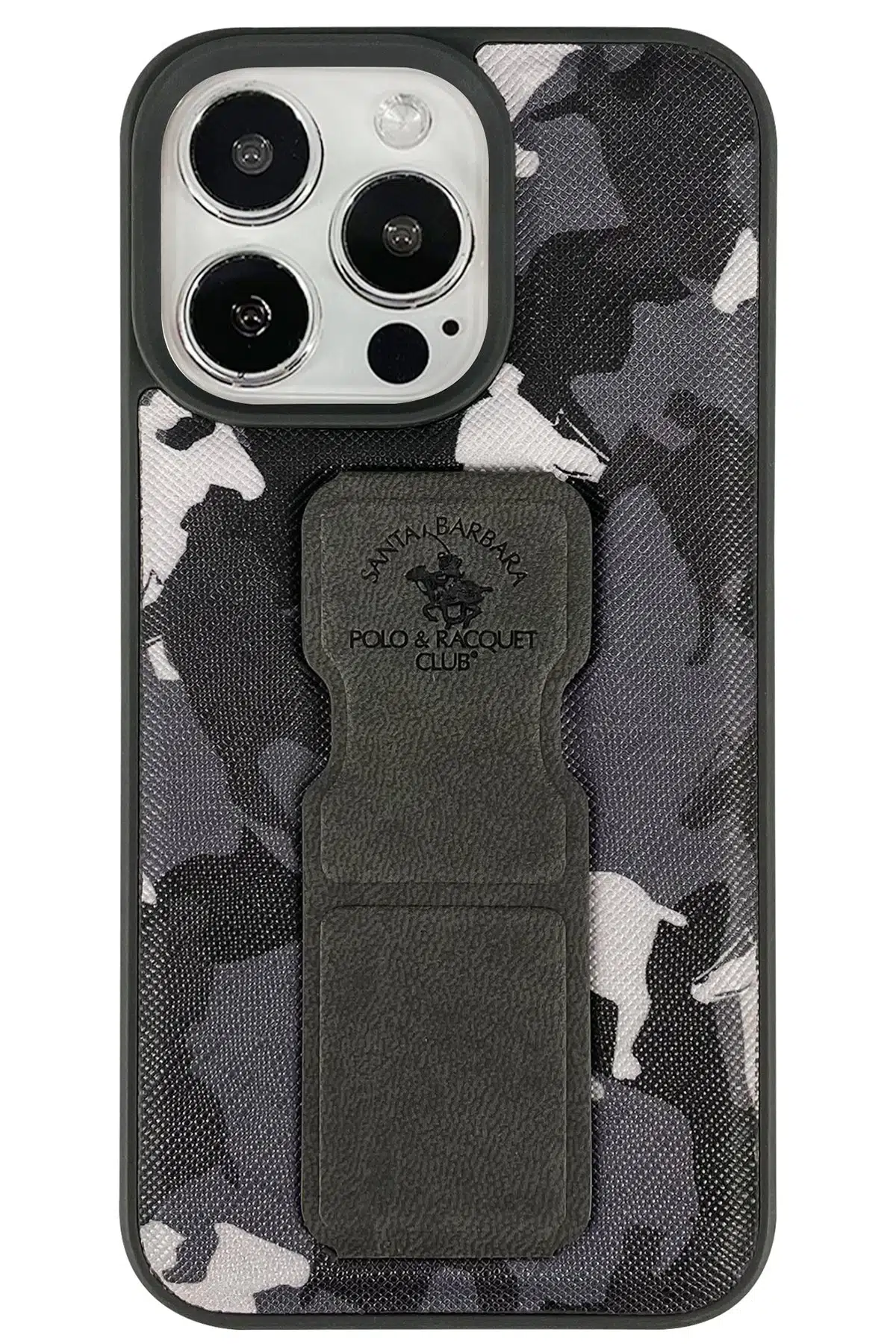 Santa Barbara Polo Racquet Club Apple iPhone 13 Pro Enos Standlı Kapak - Gri