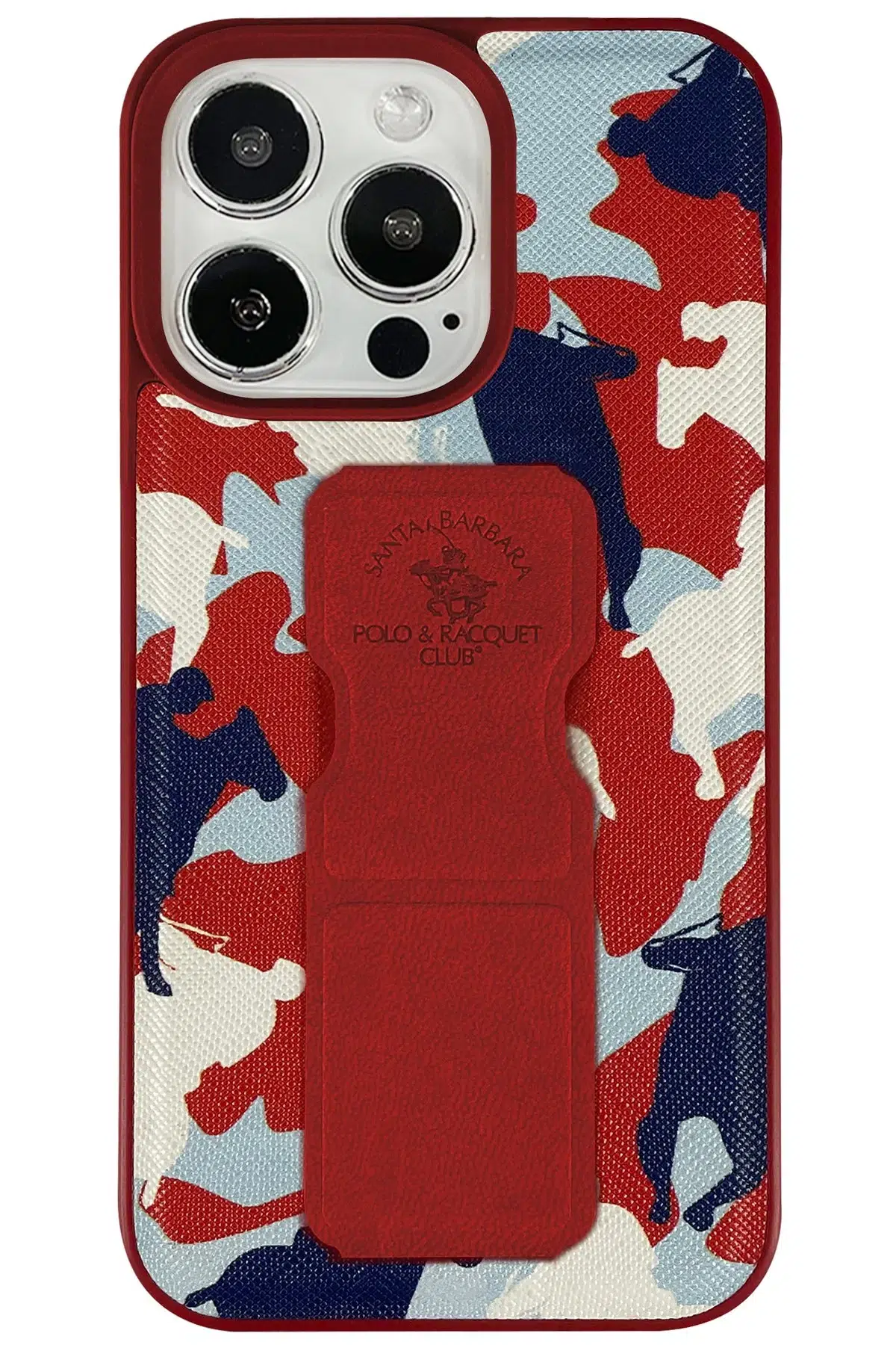 Santa Barbara Polo Racquet Club Apple iPhone 13 Pro Max Enos Standlı Kapak - Kırmızı