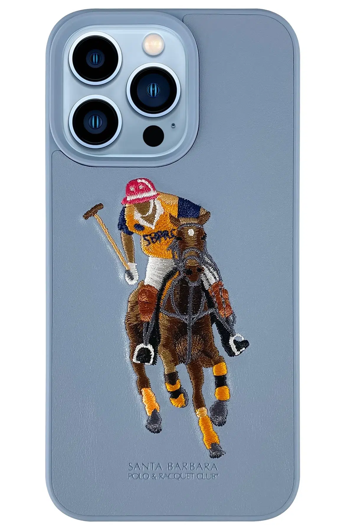 Santa Barbara Polo Racquet Club Apple iPhone 13 Pro Max Jockey Deri Kapak - Mavi