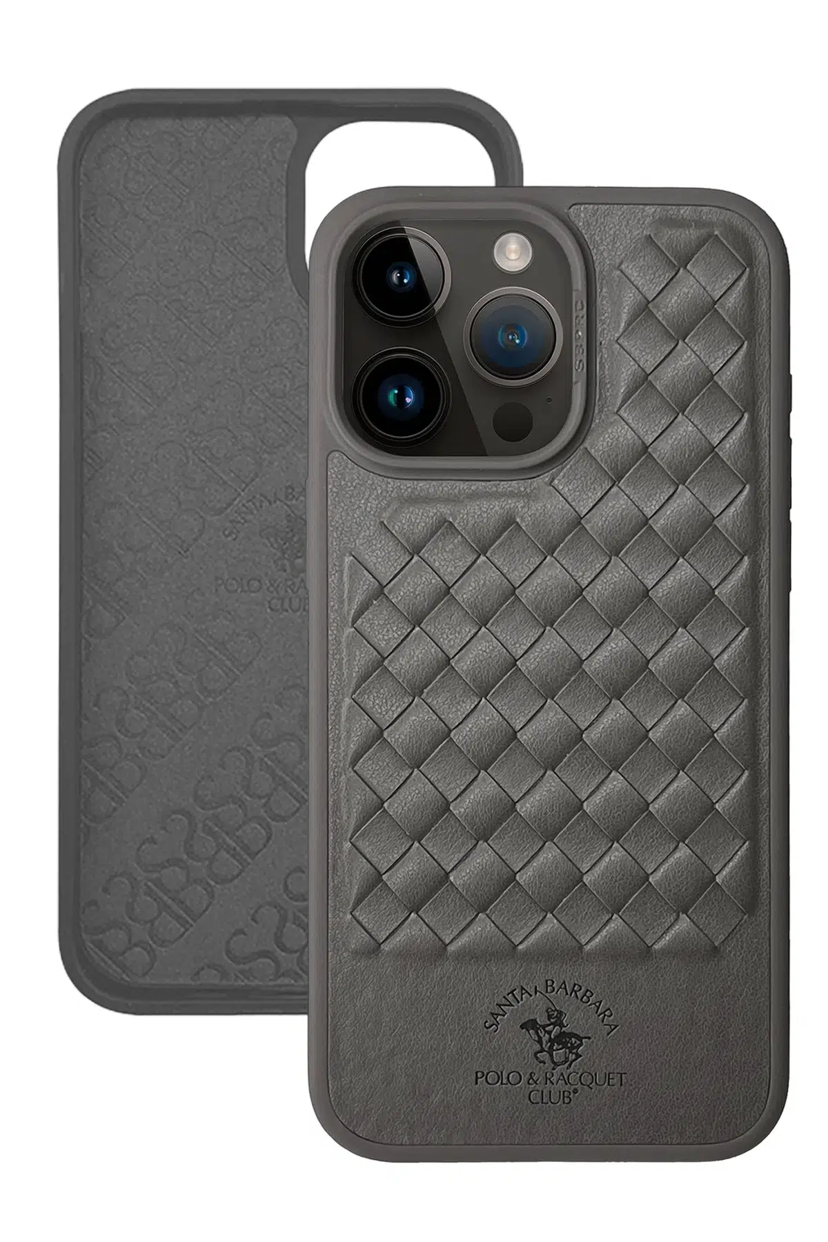 Santa Barbara Polo Racquet Club Apple iPhone 13 Pro Max Ravel Deri Kapak - Gri