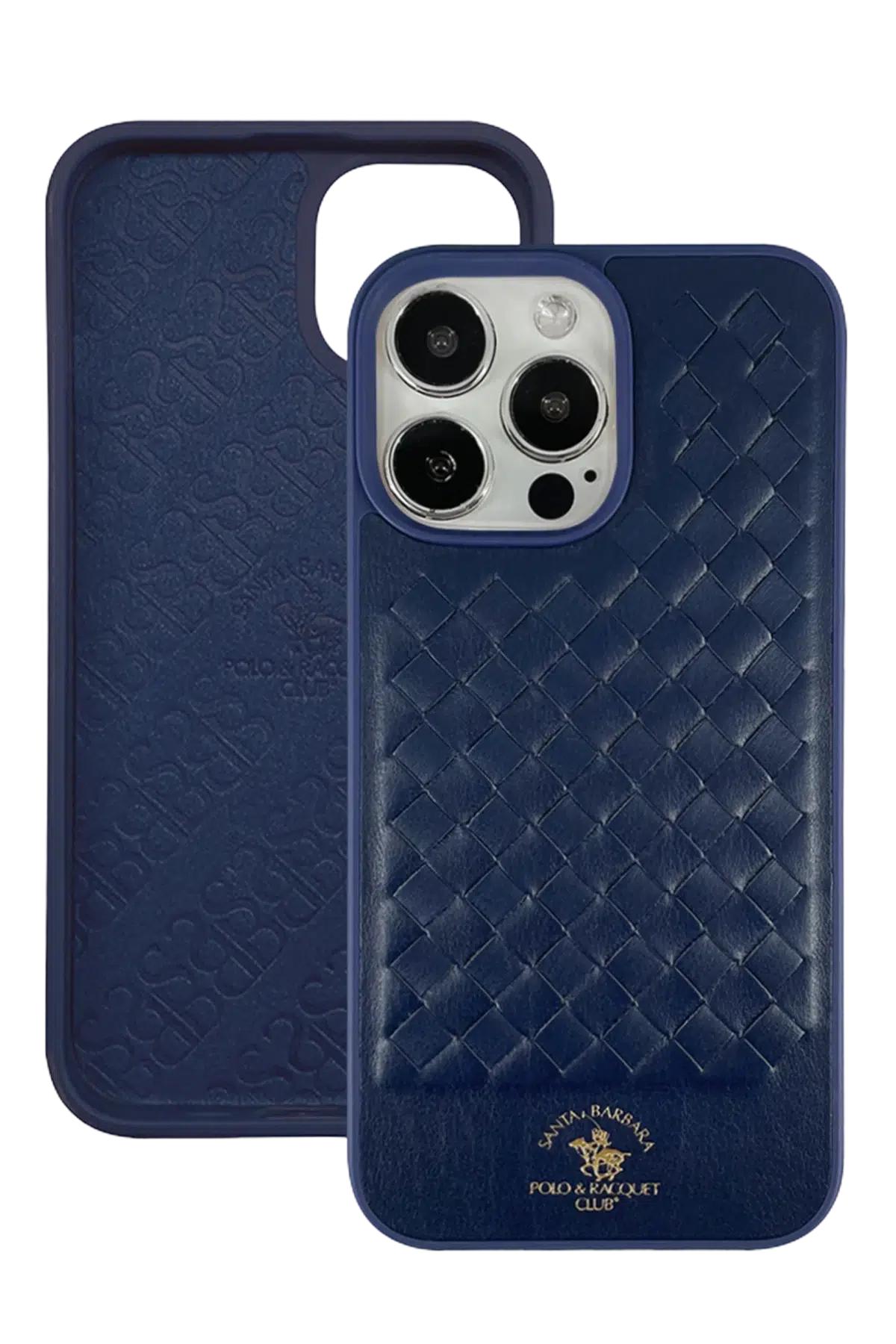 Santa Barbara Polo Racquet Club Apple iPhone 13 Pro Max Ravel Deri Kapak - Lacivert