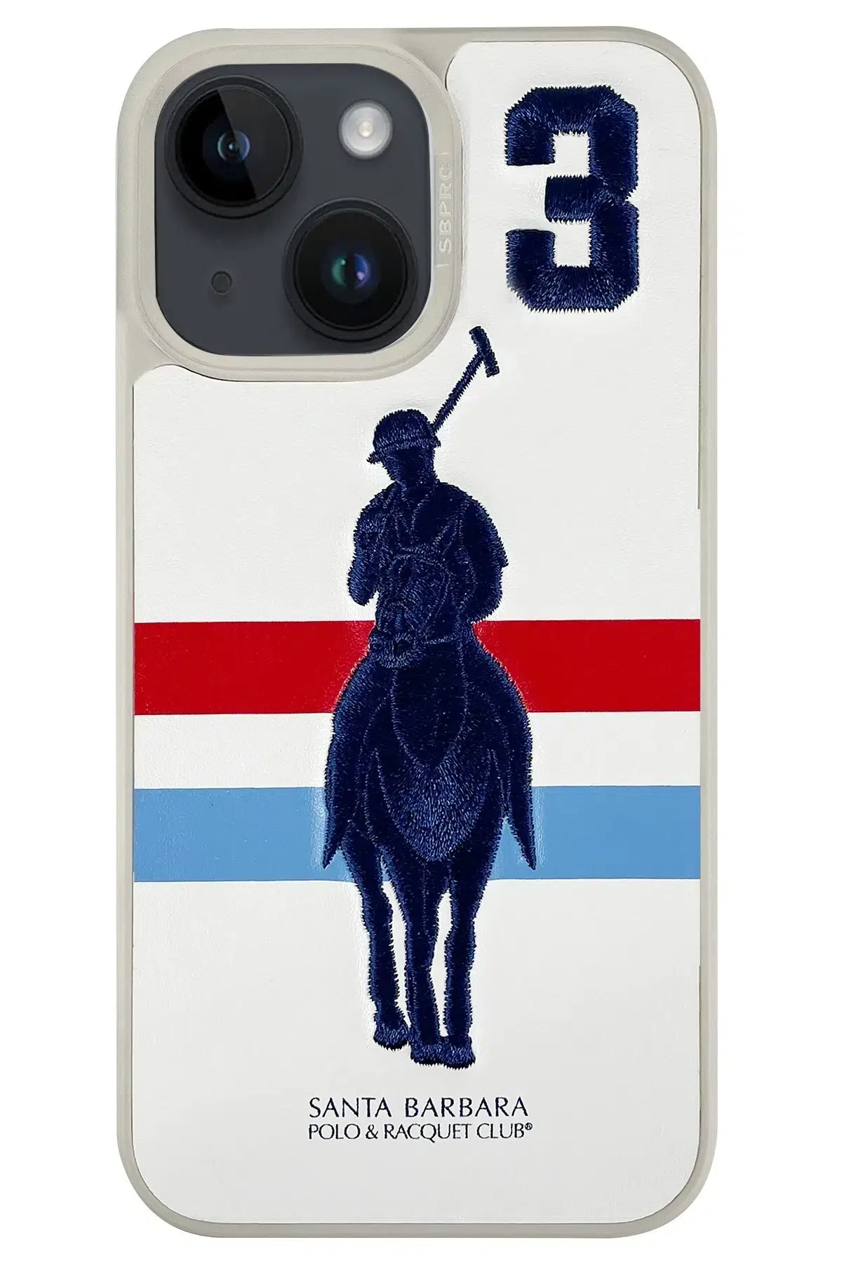 Santa Barbara Polo Racquet Club Apple iPhone 14 Garner Deri Kapak - Beyaz