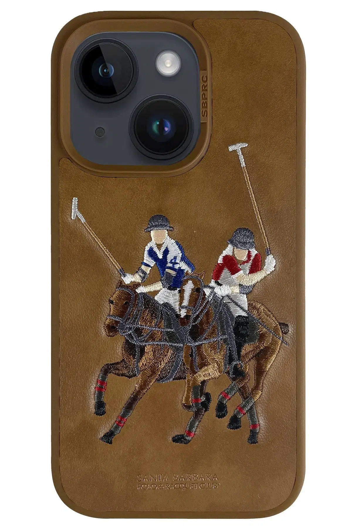 Santa Barbara Polo Racquet Club Apple iPhone 14 Jockey Deri Kapak - Kahverengi