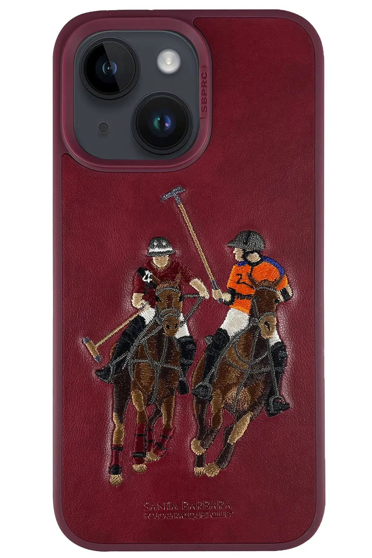 Santa Barbara Polo Racquet Club Apple iPhone 14 Jockey Deri Kapak - Kırmızı