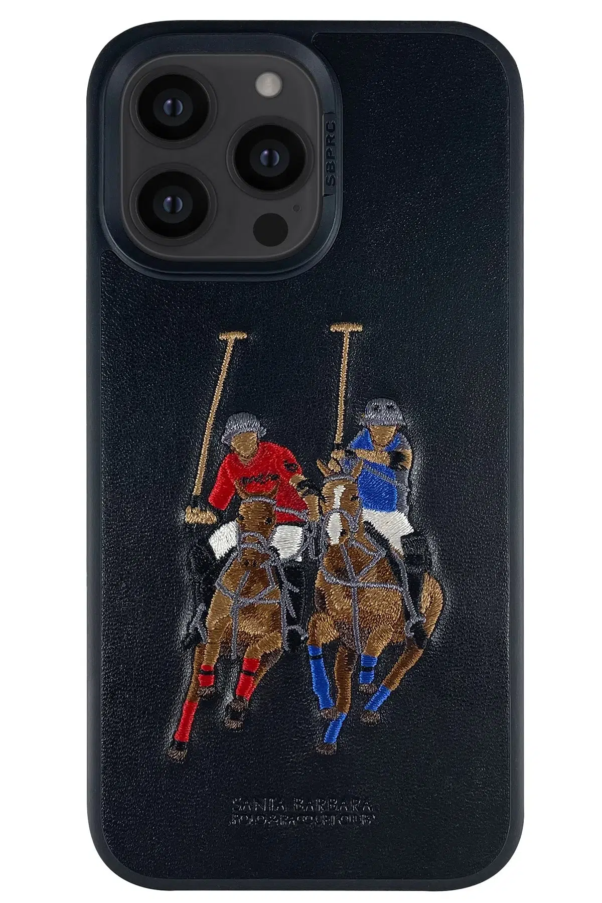 Santa Barbara Polo Racquet Club Apple iPhone 14 Pro Jockey Deri Kapak - Siyah