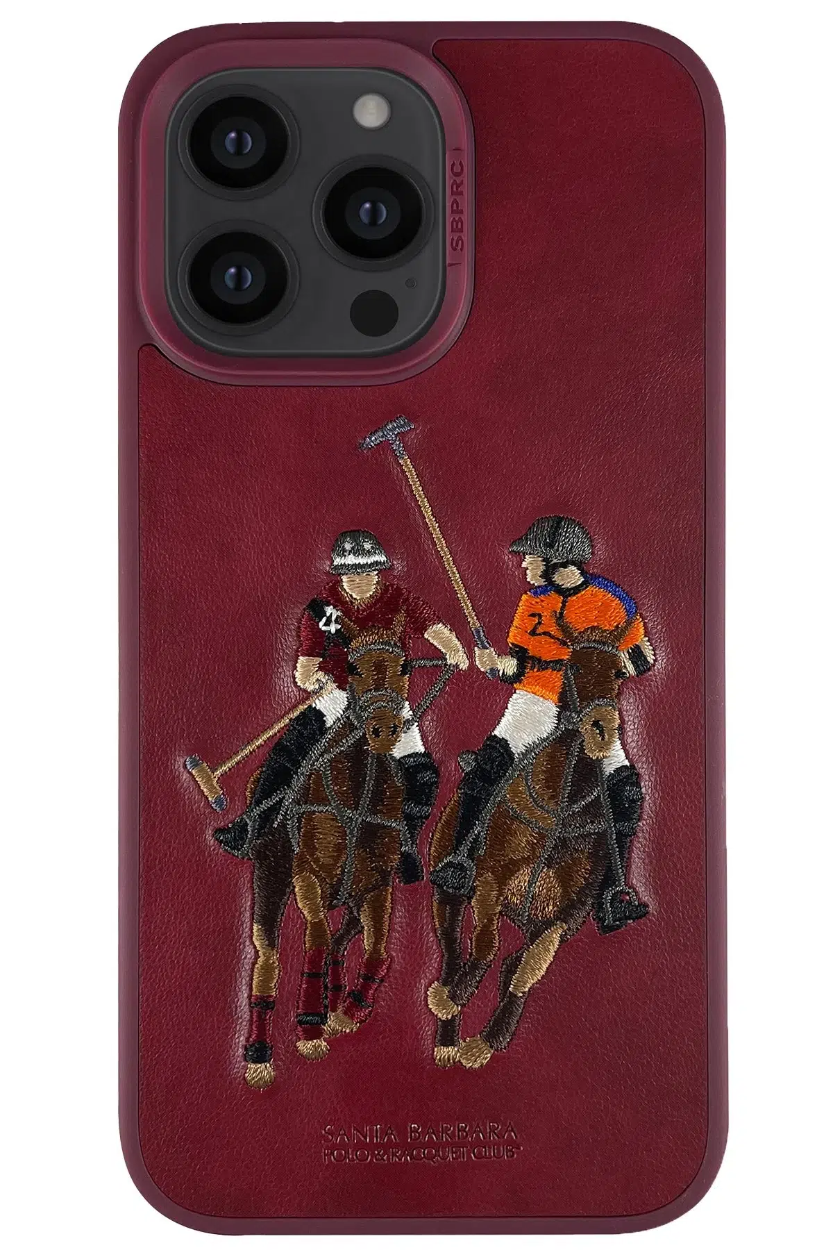 Santa Barbara Polo Racquet Club Apple iPhone 14 Pro Max Jockey Deri Kapak - Kırmızı
