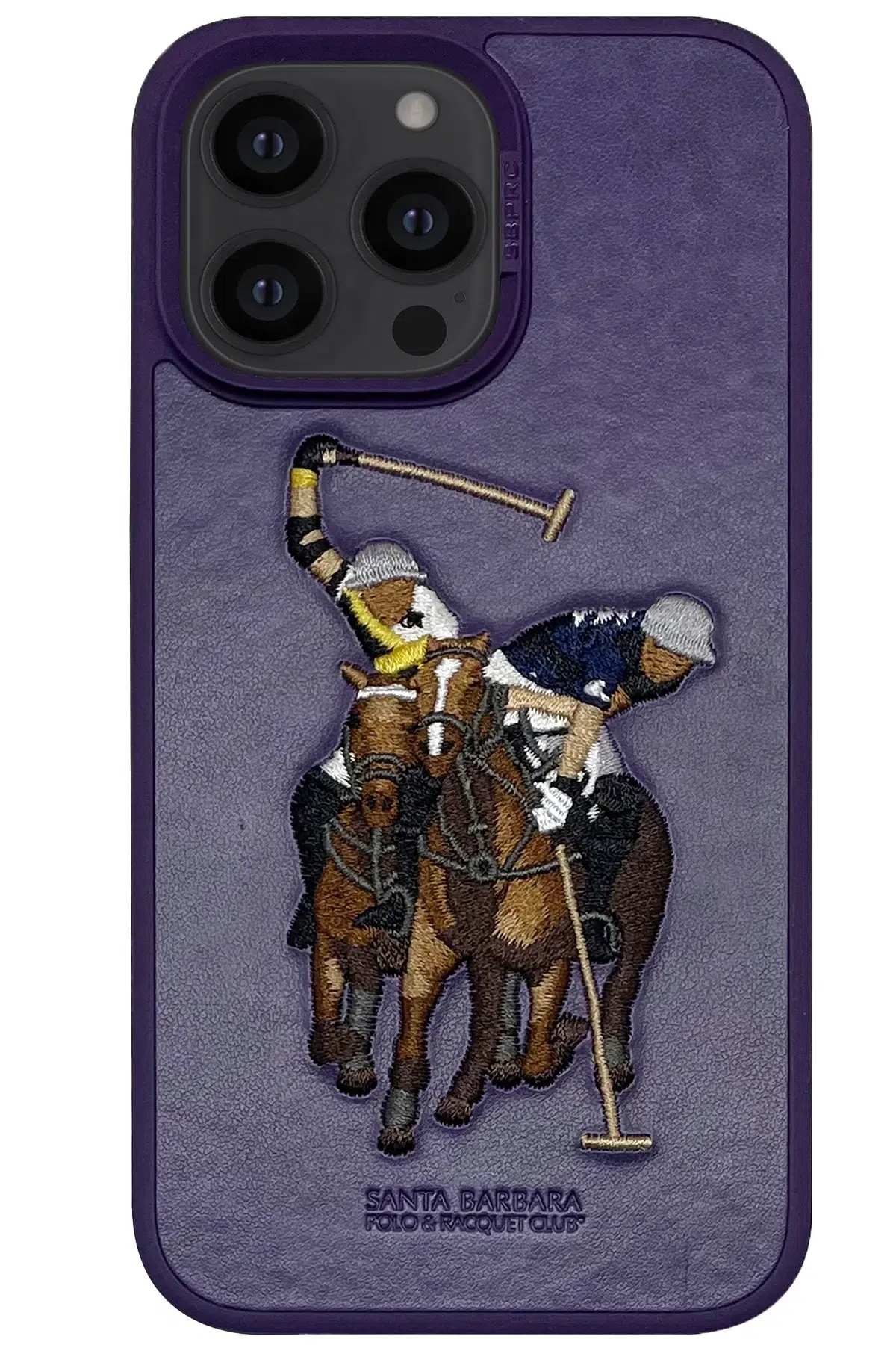 Santa Barbara Polo Racquet Club Apple iPhone 14 Pro Max Jockey Deri Kapak - Mor
