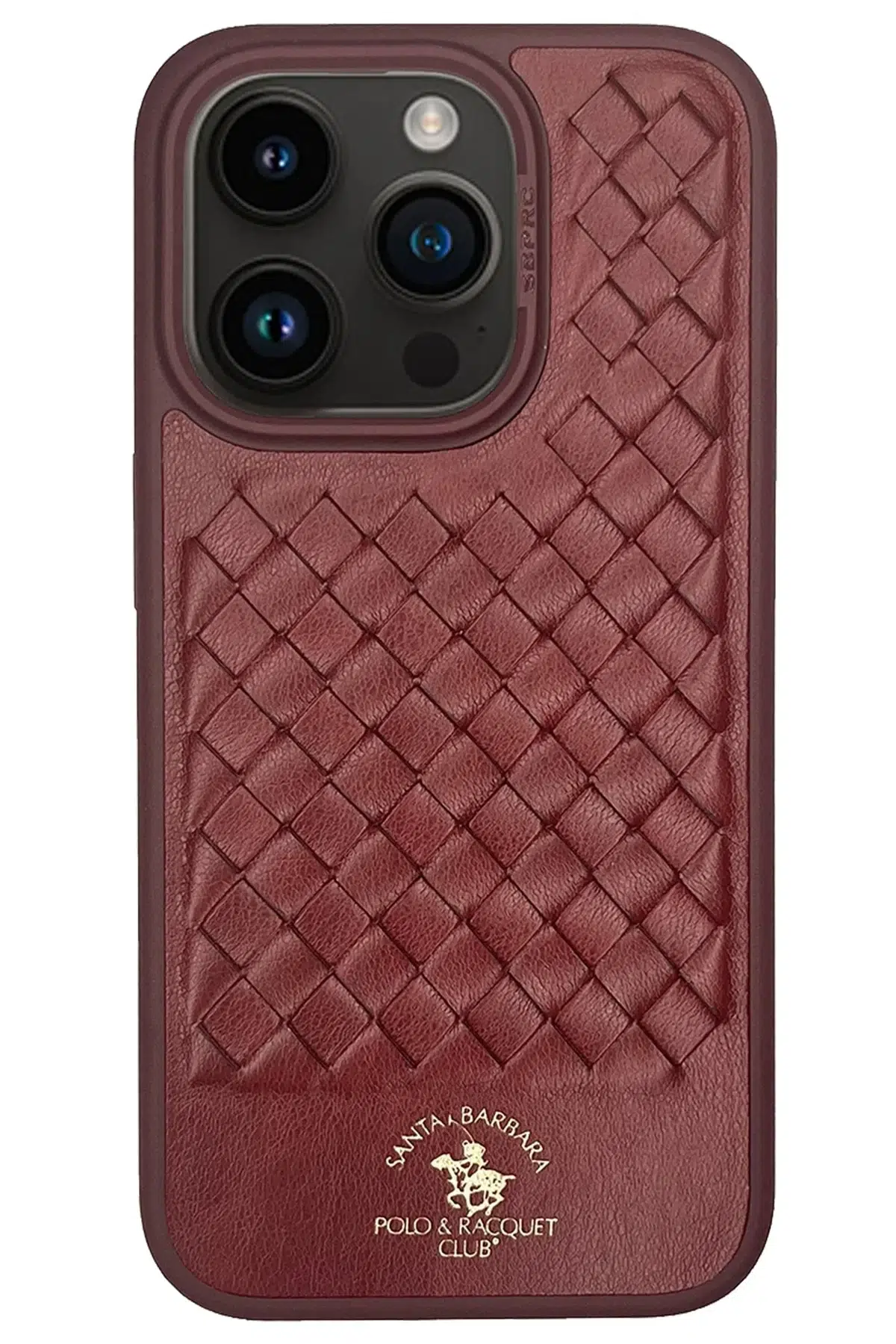 Santa Barbara Polo Racquet Club Apple iPhone 14 Pro Max Ravel Deri Kapak - Kırmızı