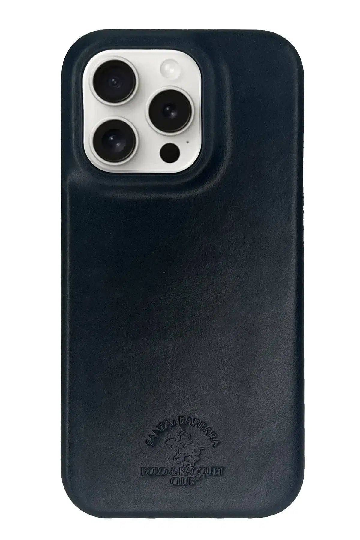 Santa Barbara Polo Racquet Club Apple iPhone 15 Pro Max Elton Genuine Magsafe Deri Kapak - Siyah