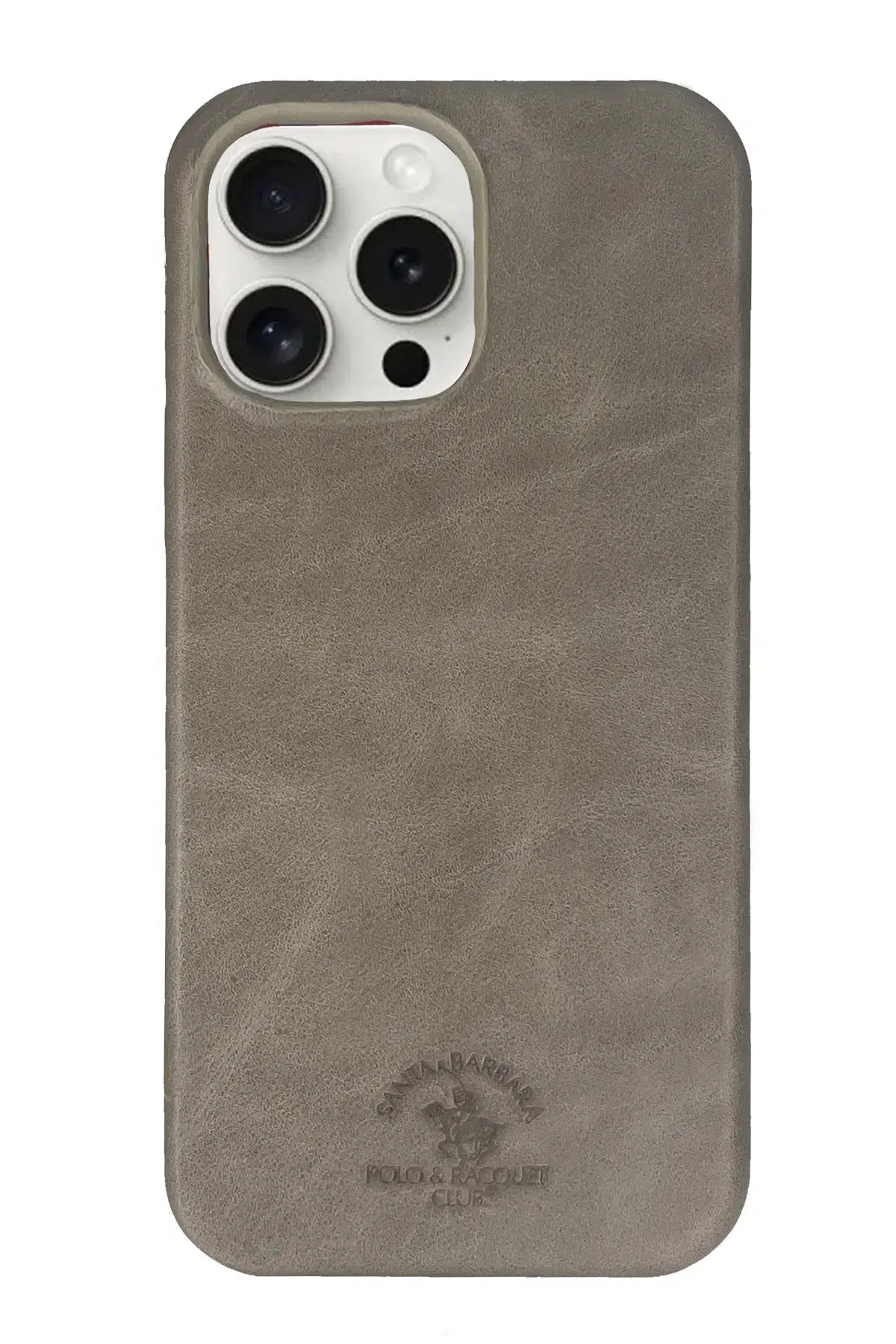 Santa Barbara Polo Racquet Club Apple iPhone 15 Pro Max Elton Genuine Magsafe Deri Kapak - Titan Gri