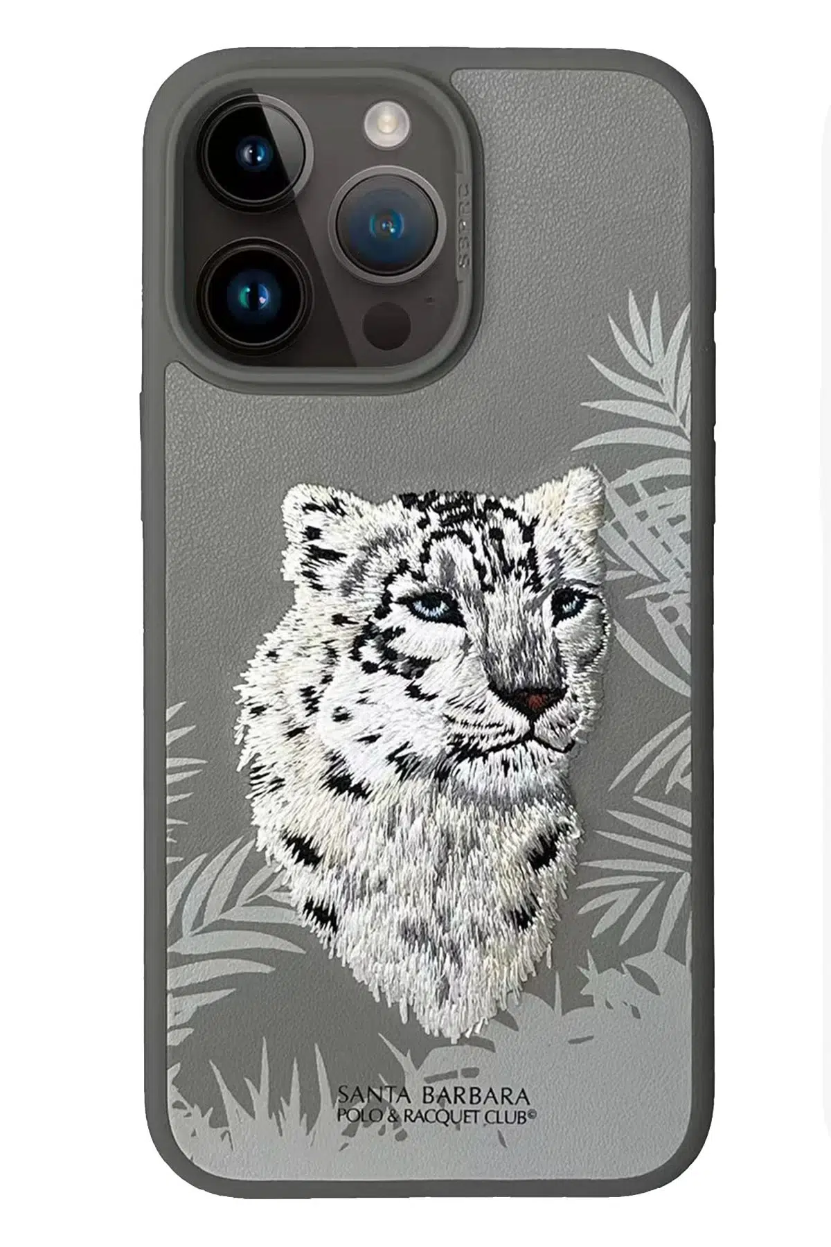 Santa Barbara Polo Racquet Club Apple iPhone 15 Pro Max Savanna Kapak - Snow Leopard Siyah