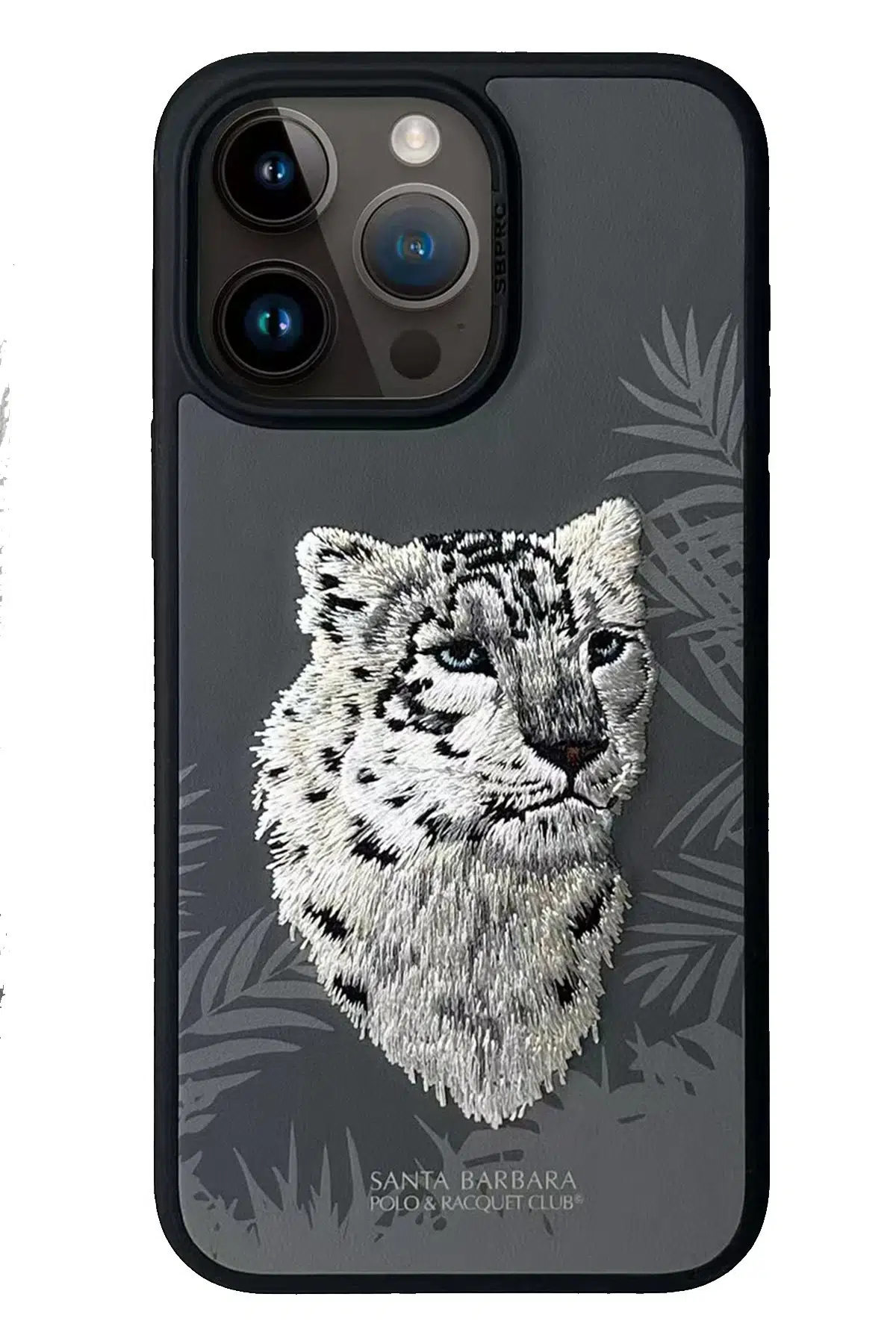 Santa Barbara Polo Racquet Club Apple iPhone 15 Pro Max Savanna Kapak - Snow Leopard Titan Gri