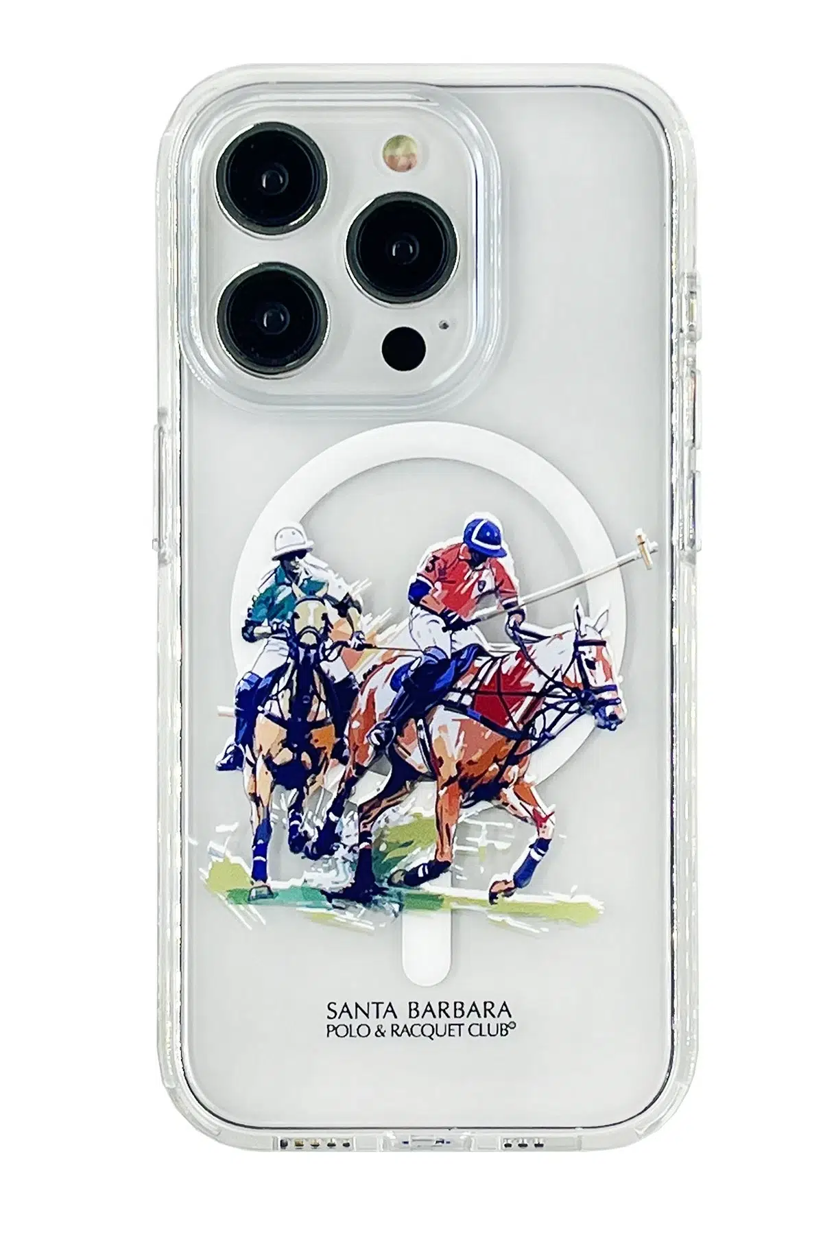 Santa Barbara Polo Racquet Club Apple iPhone 15 Pro Willie Şeffaf Magsafe Kapak - Painting