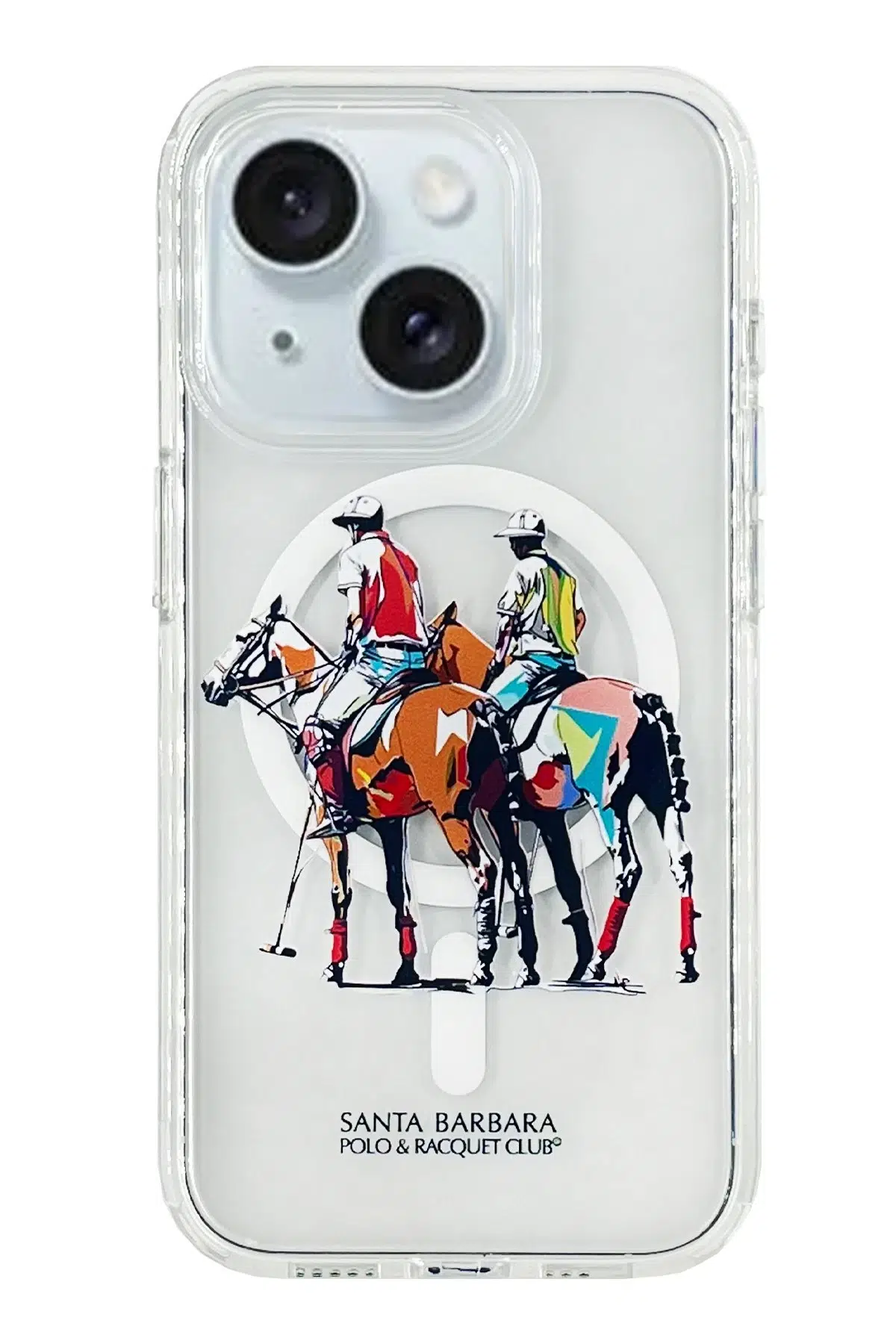 Santa Barbara Polo Racquet Club Apple iPhone 15 Willie Şeffaf Magsafe Kapak - Geometry