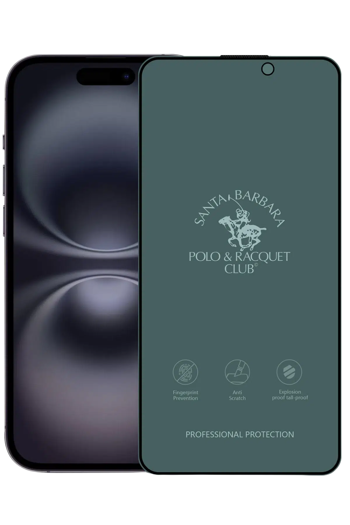 Santa Barbara Polo Racquet Club Apple iPhone 16 3D Premium Hayalet Cam Ekran Koruyucu - Siyah