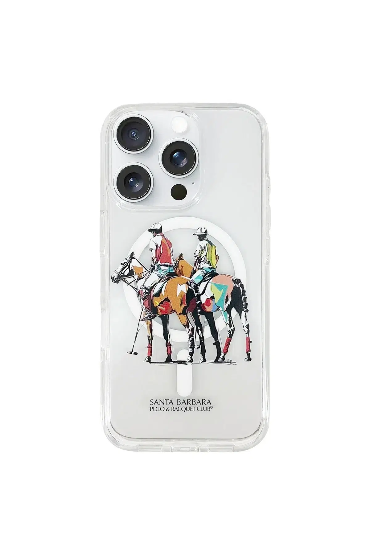 Santa Barbara Polo Racquet Club Apple iPhone 16 Pro Willie Şeffaf Magsafe Kapak - Geometry