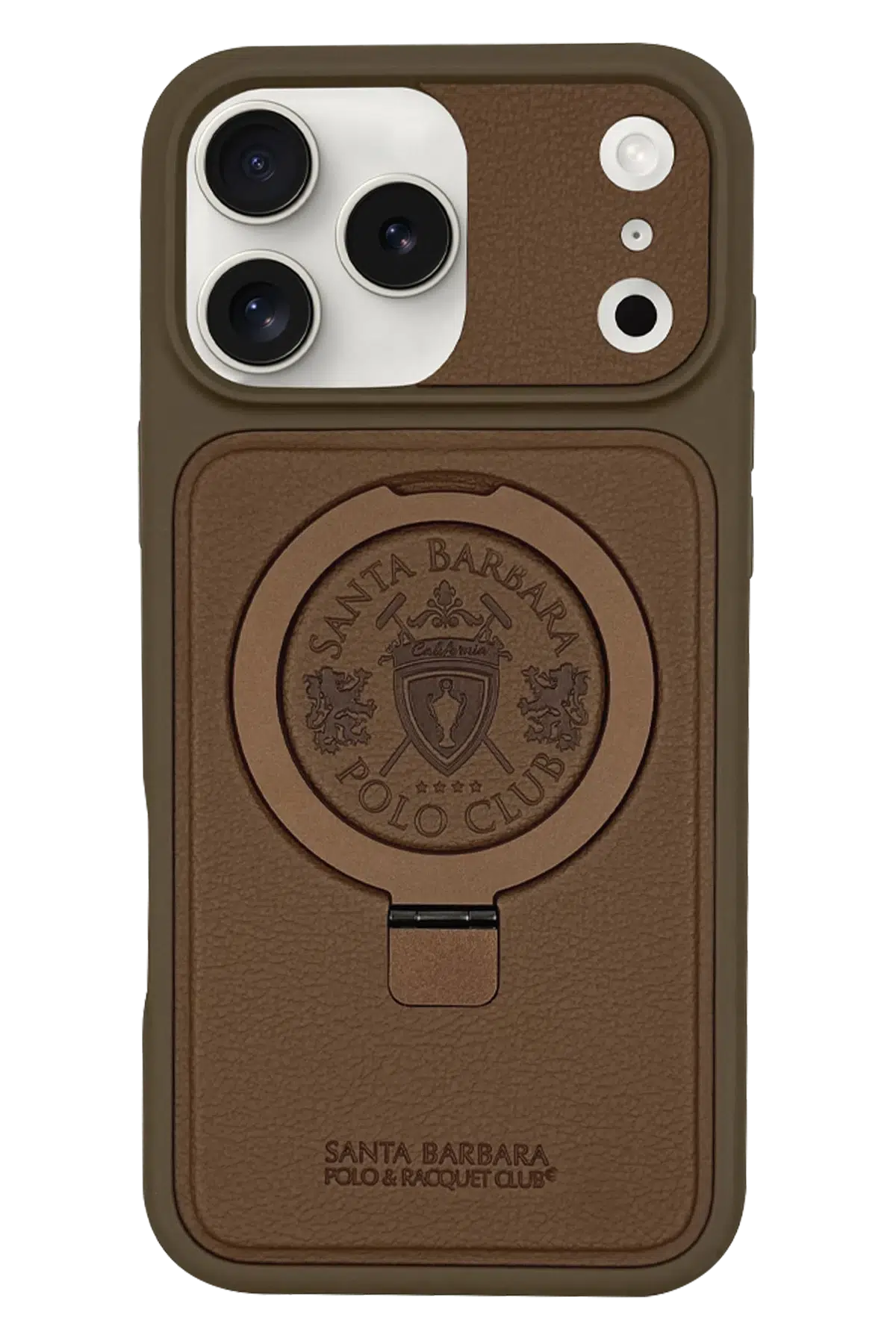Santa Barbara Polo Racquet Club Apple iPhone 17 Pro Max Primo Magsafe Stand Kapak - Kahverengi