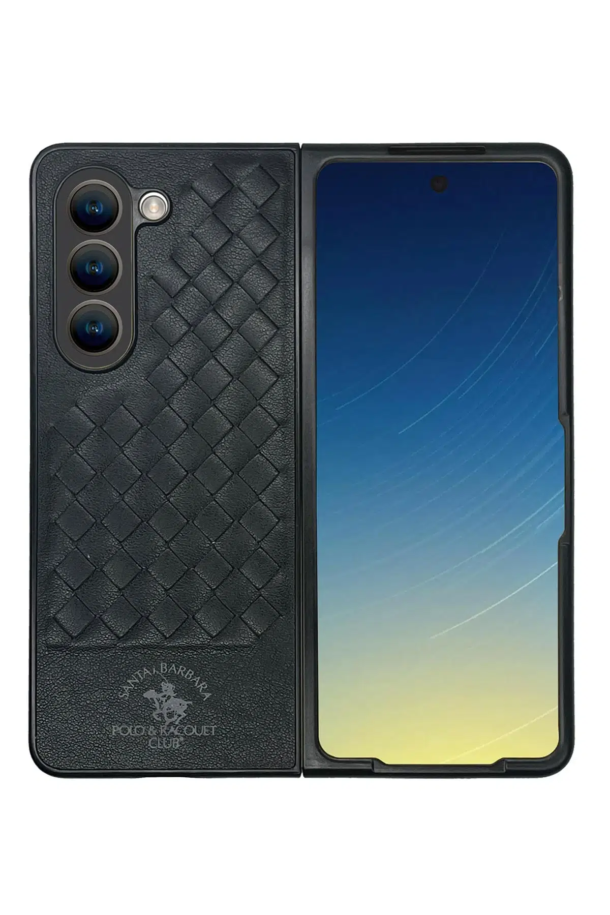 Santa Barbara Polo Racquet Club Samsung Galaxy Z Fold 5 Ravel Deri Kapak - Siyah