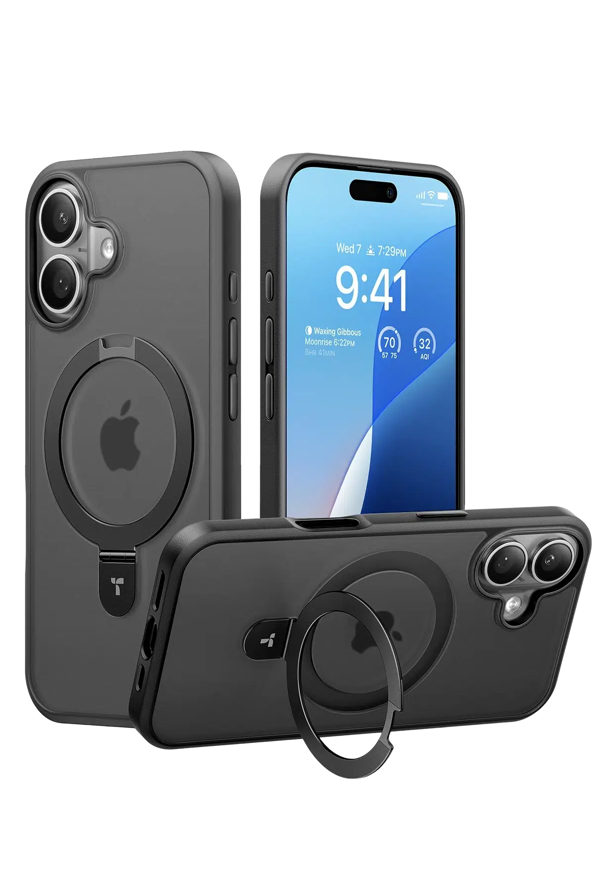 Torras Apple iPhone 16 O Stand Serisi Magsafe Kılıf - Siyah