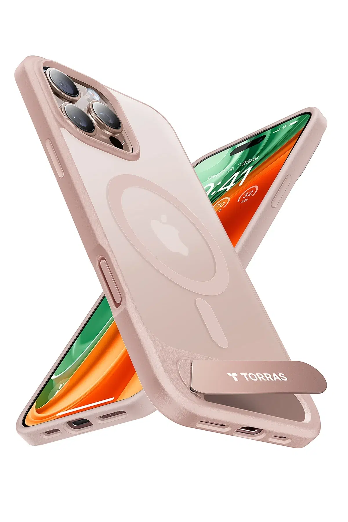 Torras Apple iPhone 16 Pro Max P Stand Serisi Magsafe Kılıf - Çöl Titanyum