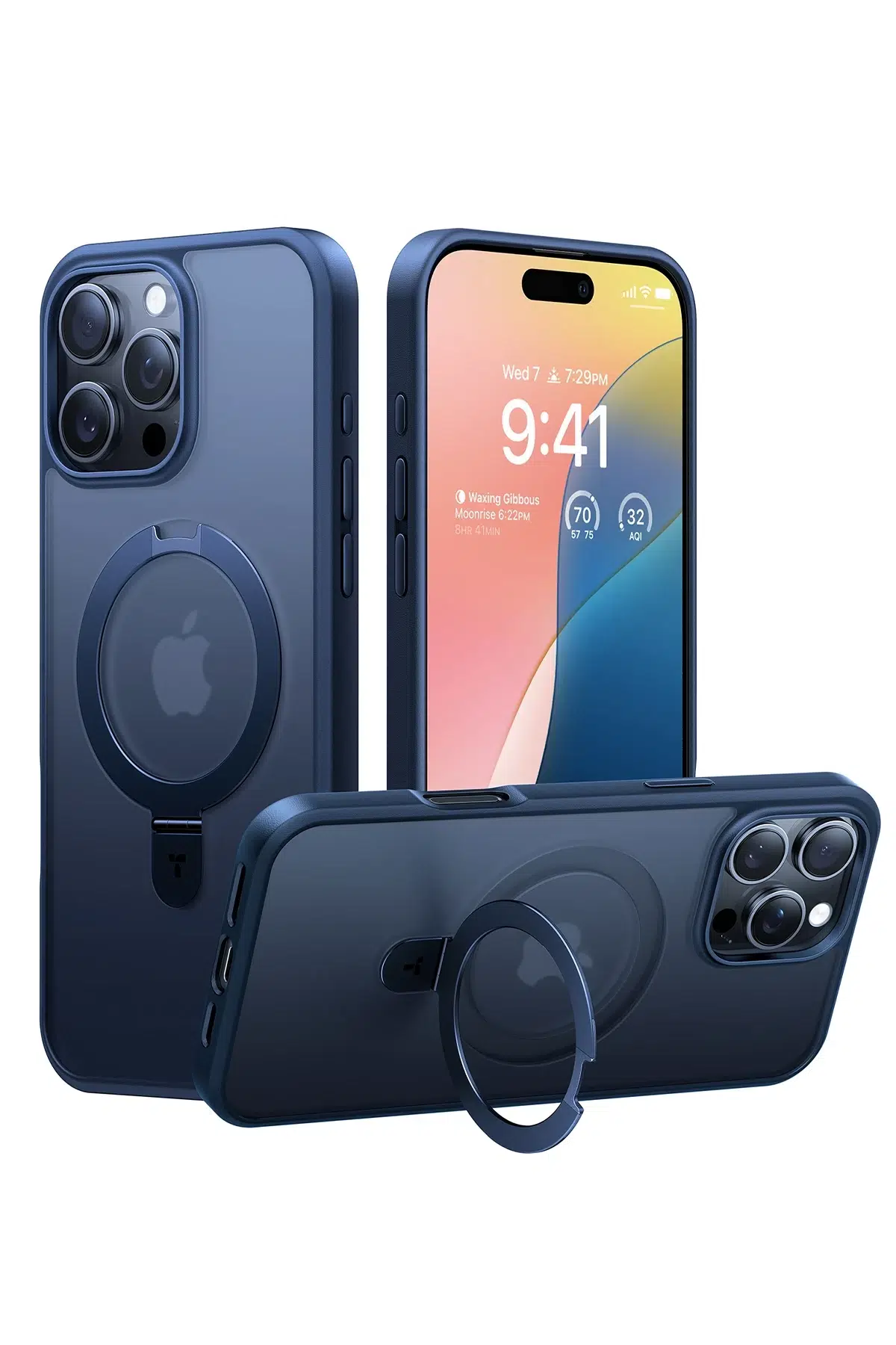 Torras Apple iPhone 16 Pro O Stand Serisi Magsafe Kılıf - Lacivert