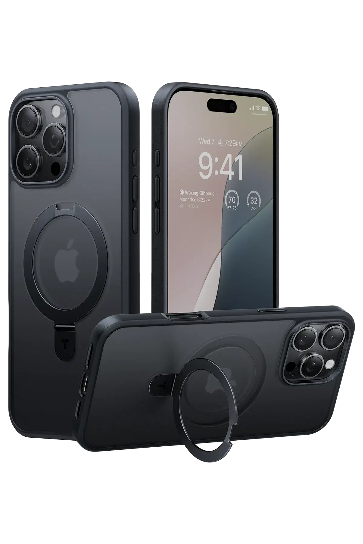 Torras Apple iPhone 16 Pro O Stand Serisi Magsafe Kılıf - Siyah