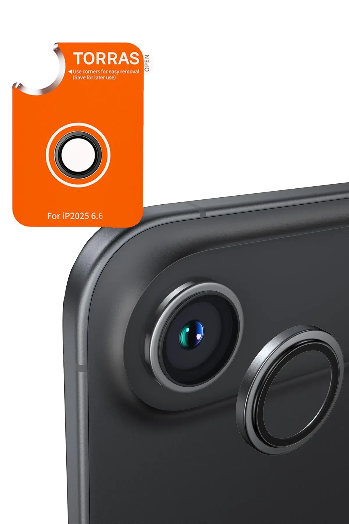 Torras Apple iPhone 17 Air Lensguard AR Anti Glare Kamera Lens Koruyucu - Siyah