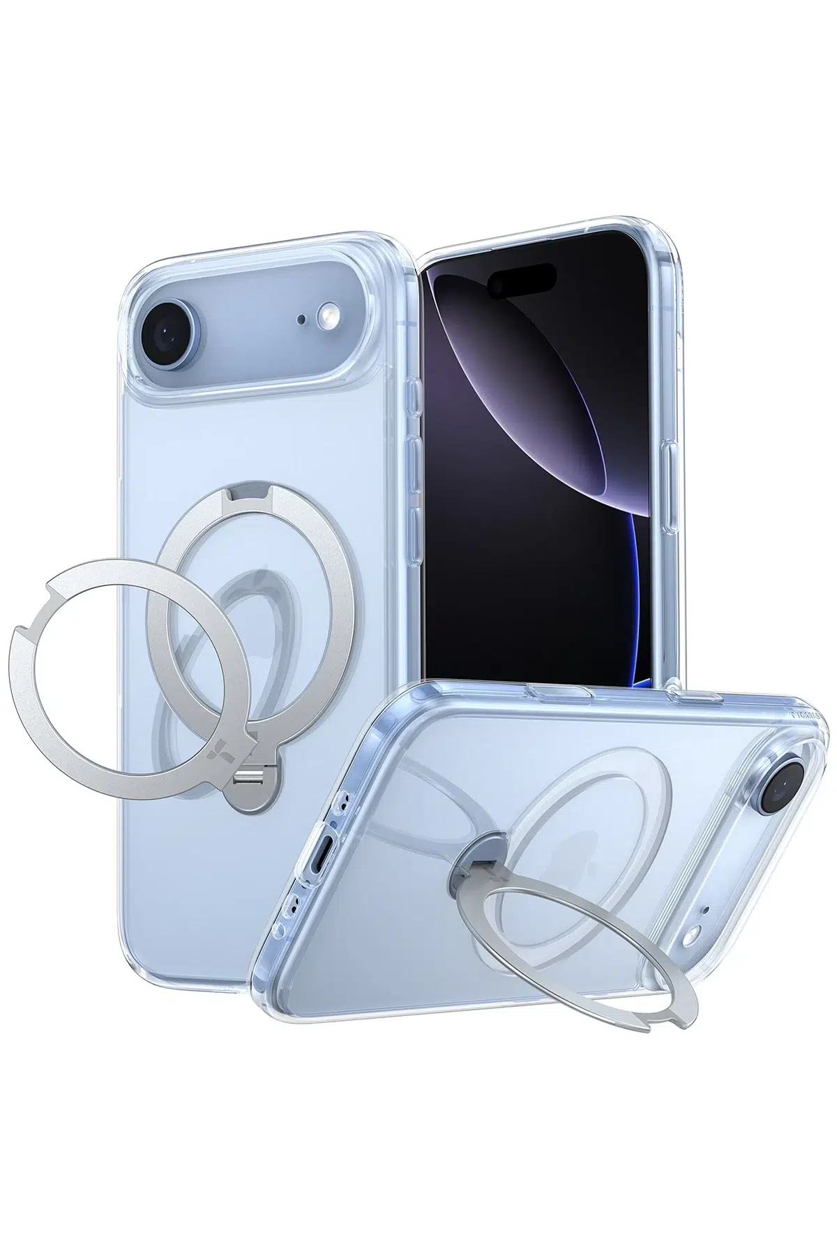 Torras Apple iPhone 17 Air O Stand Spin Serisi Magsafe Kılıf - Şeffaf