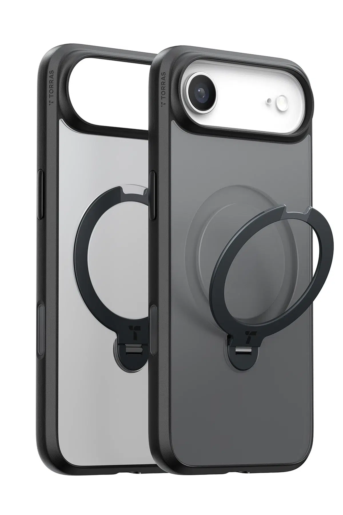 Torras Apple iPhone 17 Air O Stand Spin Serisi Magsafe Kılıf - Siyah