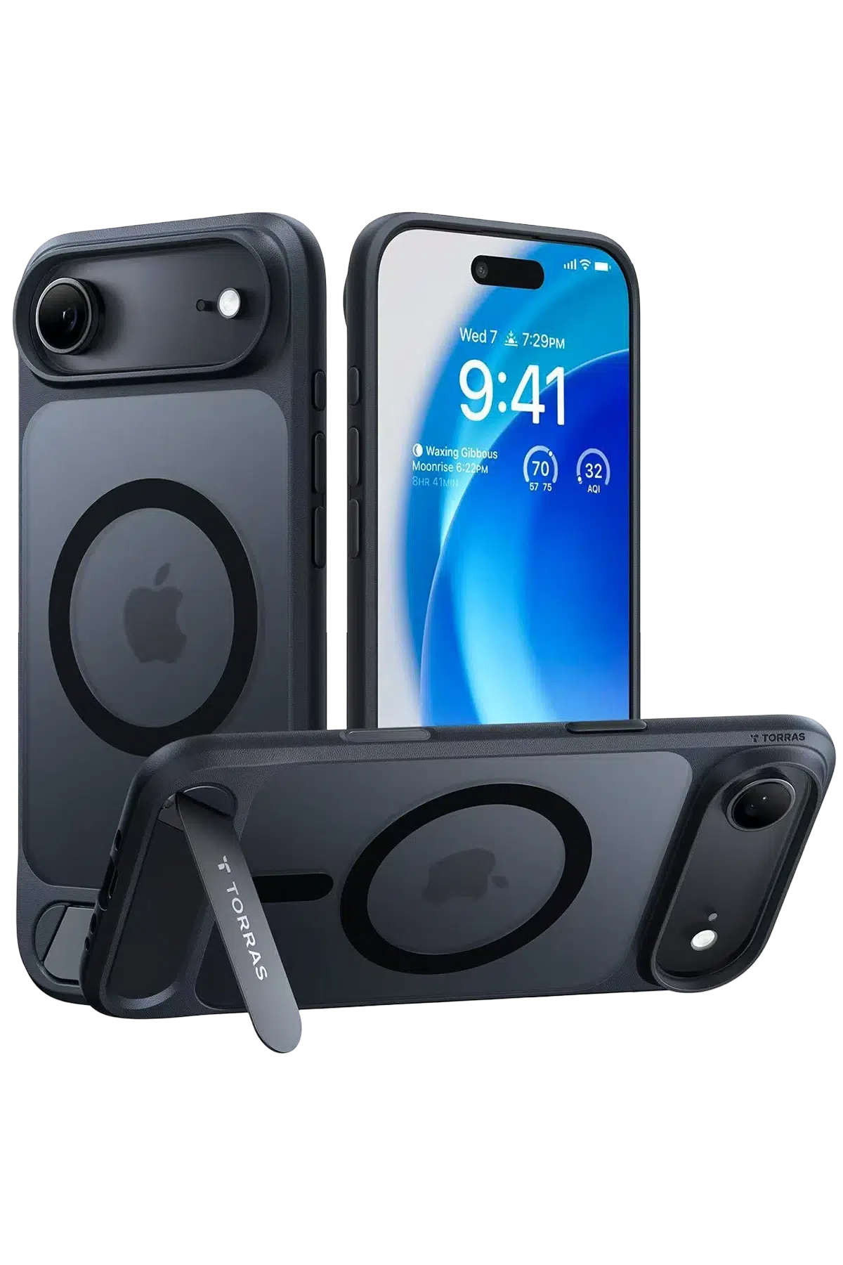 Torras Apple iPhone 17 Air P Stand Serisi Magsafe Kılıf - Siyah
