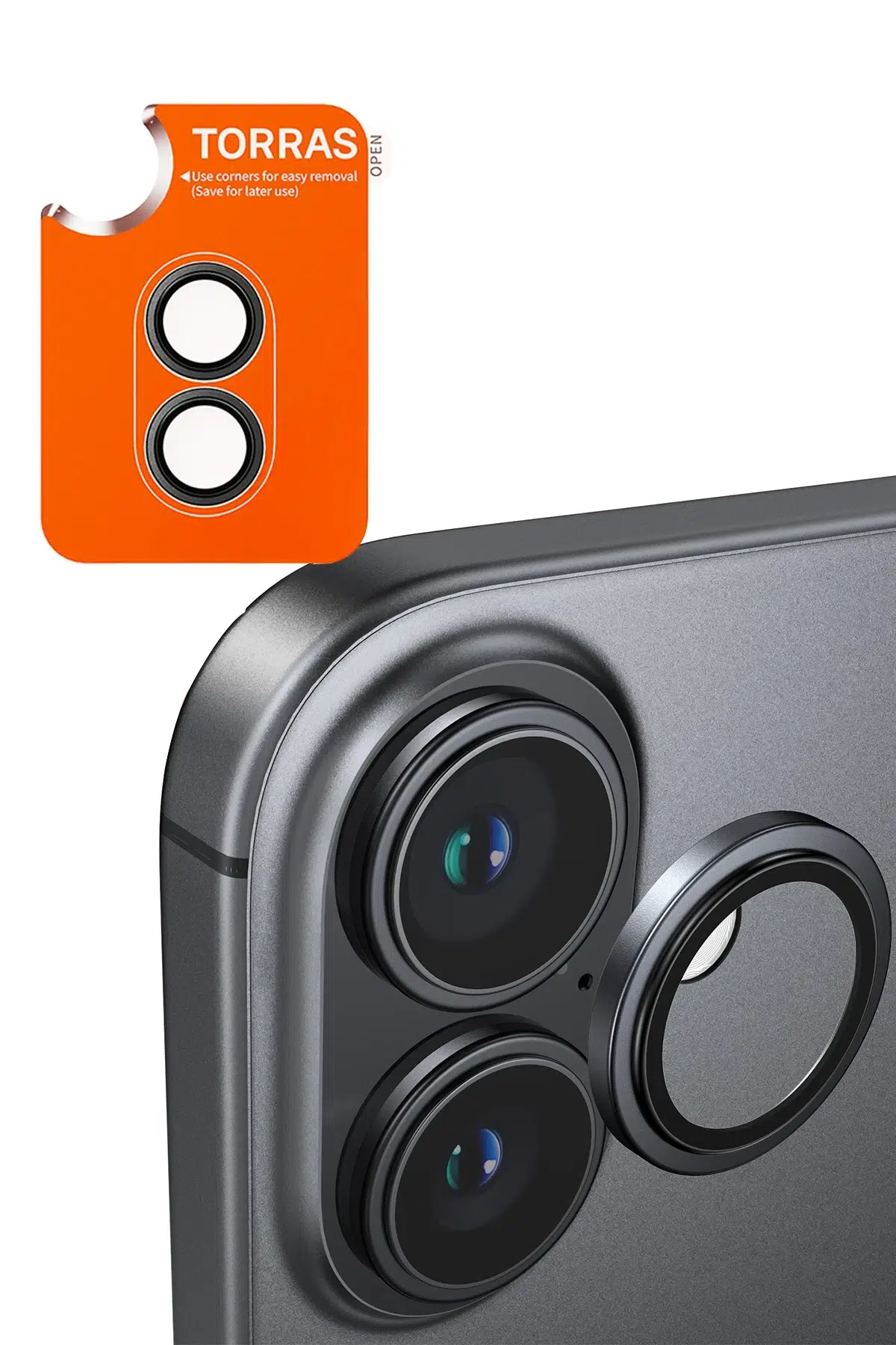 Torras Apple iPhone 17 Lensguard AR Anti Glare Kamera Lens Koruyucu - Siyah