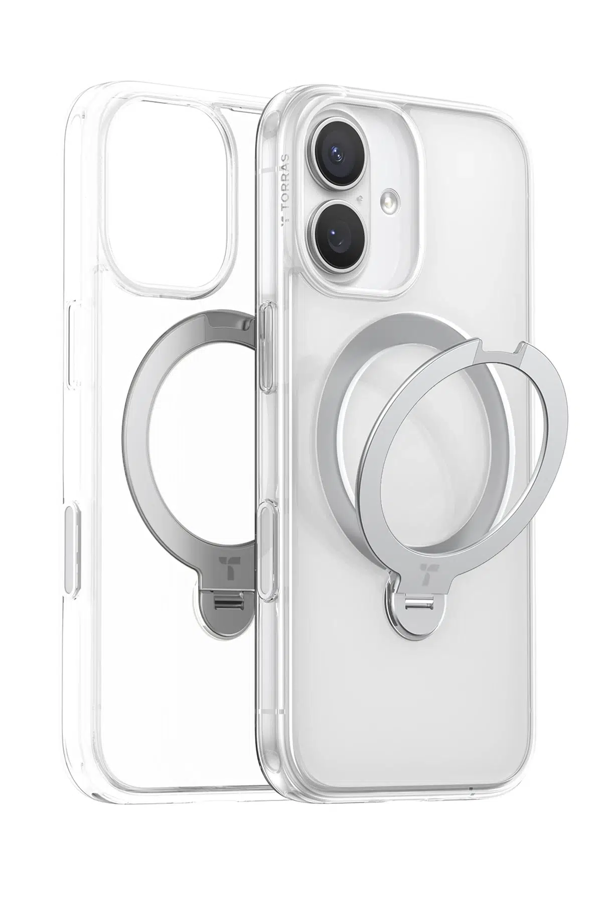 Torras Apple iPhone 17 O Stand Spin Serisi Magsafe Kılıf - Şeffaf