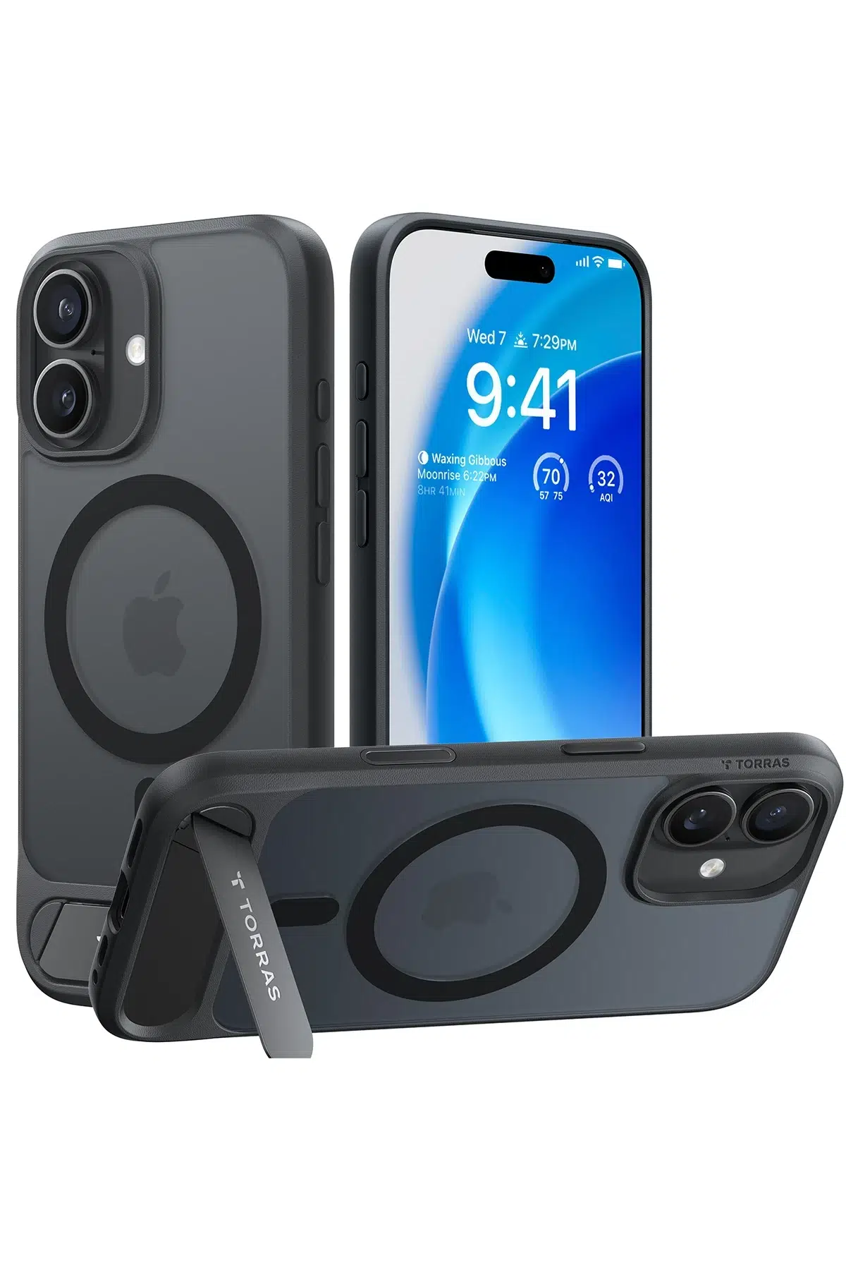 Torras Apple iPhone 17 P Stand Serisi Magsafe Kılıf - Siyah