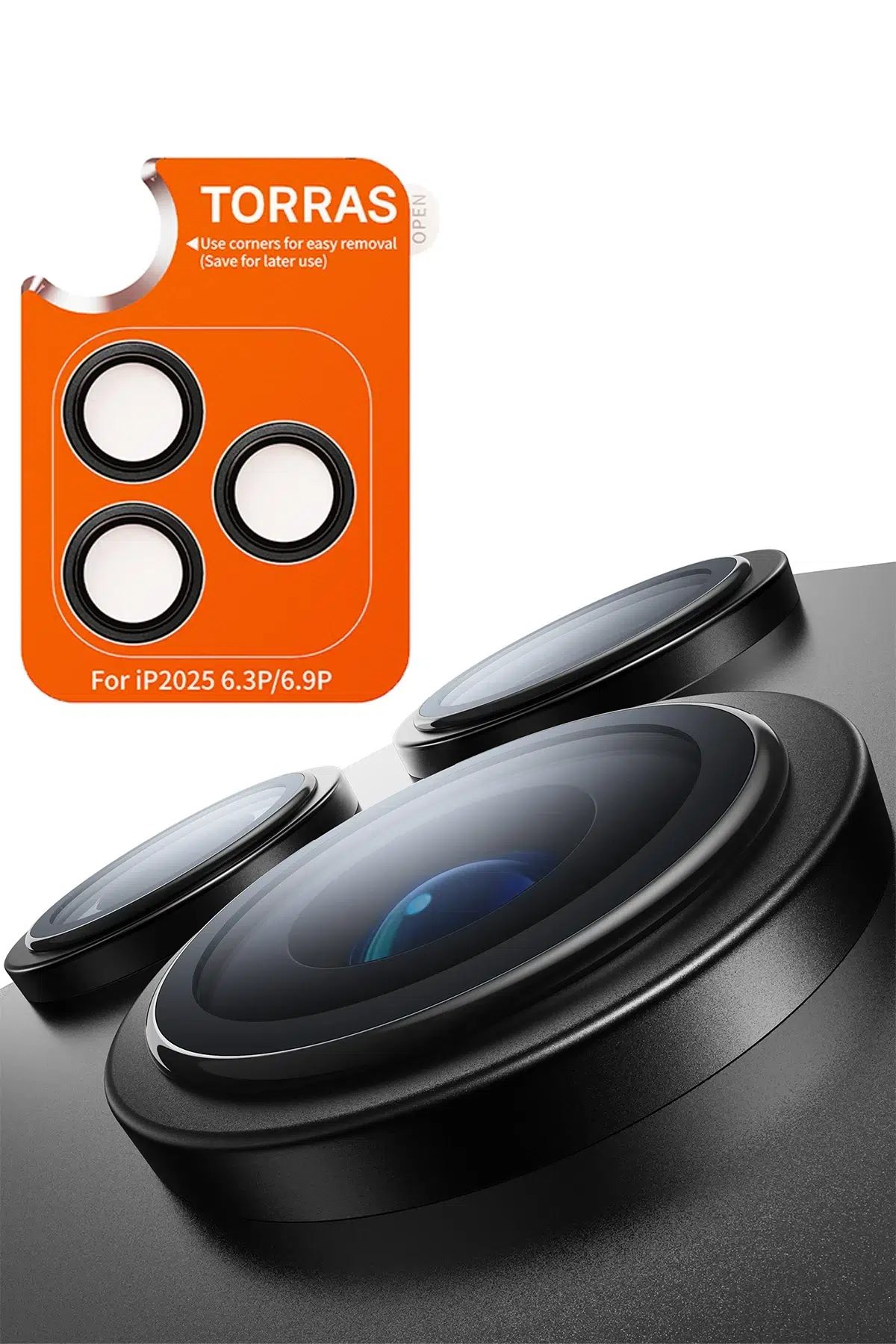 Torras Apple iPhone 17 Pro Lensguard AR Anti Glare Kamera Lens Koruyucu - Siyah