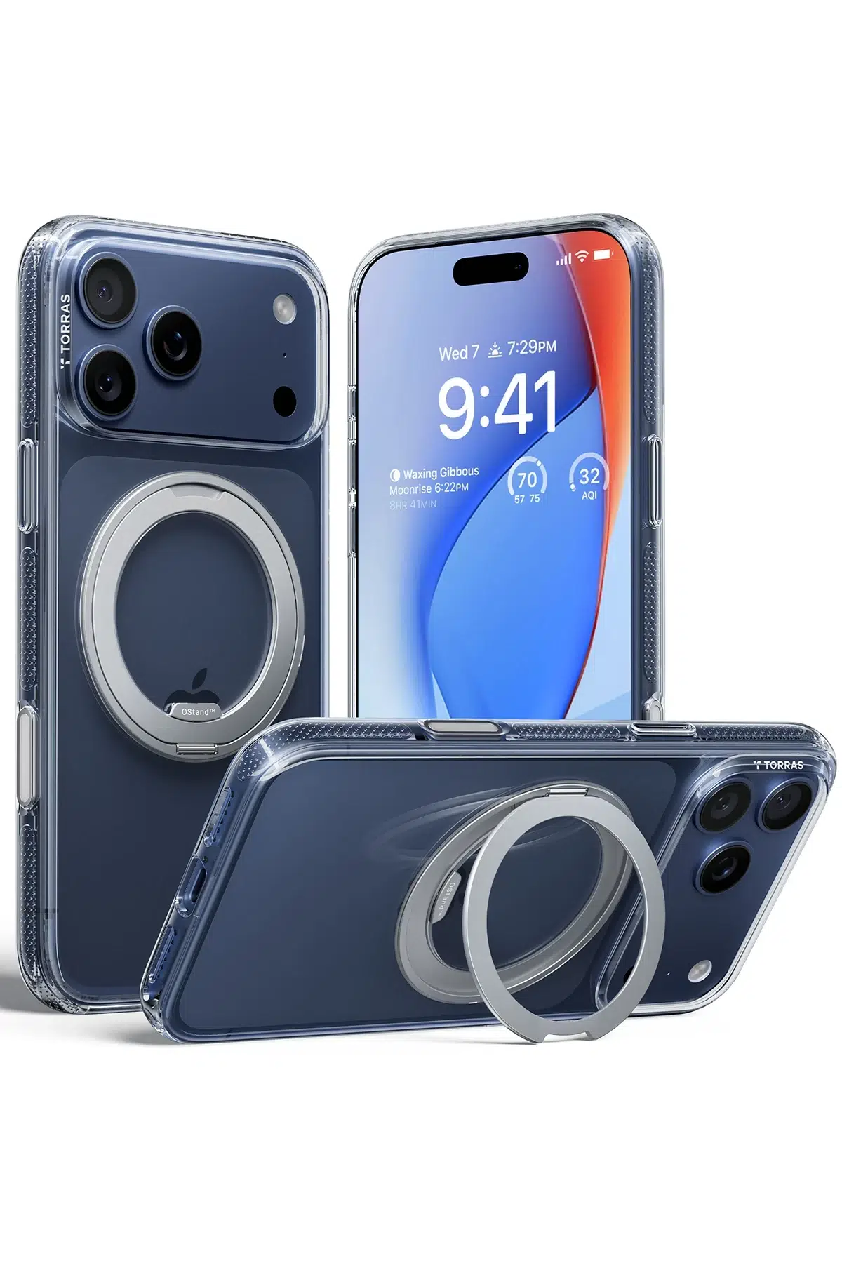 Torras Apple iPhone 17 Pro Max O Stand R Fitness Serisi Magsafe Kılıf - Şeffaf