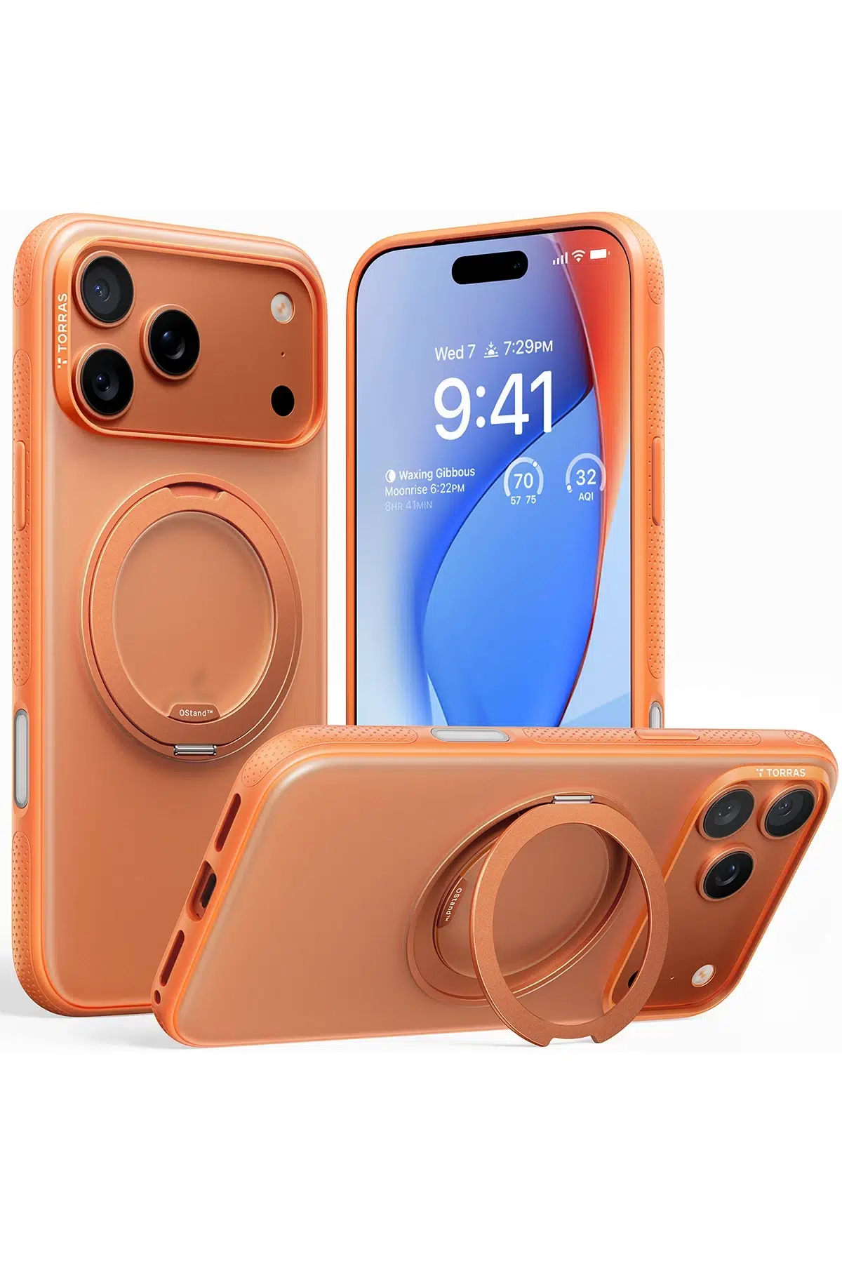 Torras Apple iPhone 17 Pro Max O Stand R Fitness Serisi Magsafe Kılıf - Turuncu