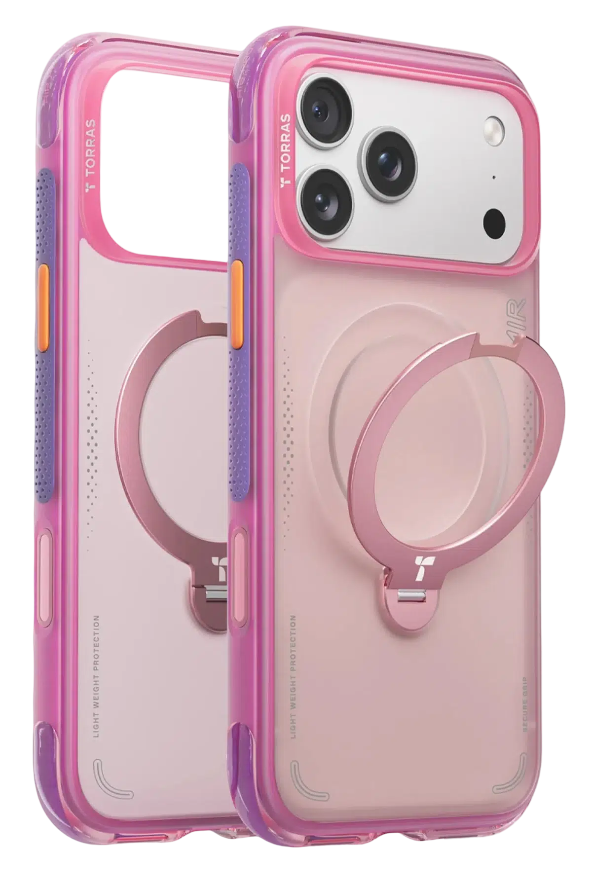 Torras Apple iPhone 17 Pro Max O Stand Spin Air Serisi Magsafe Kılıf - Pembe