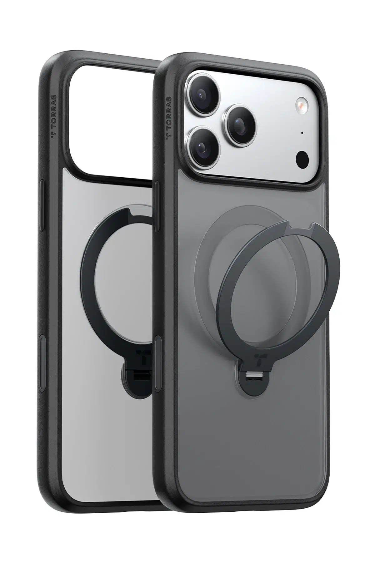 Torras Apple iPhone 17 Pro Max O Stand Spin Serisi Magsafe Kılıf - Siyah