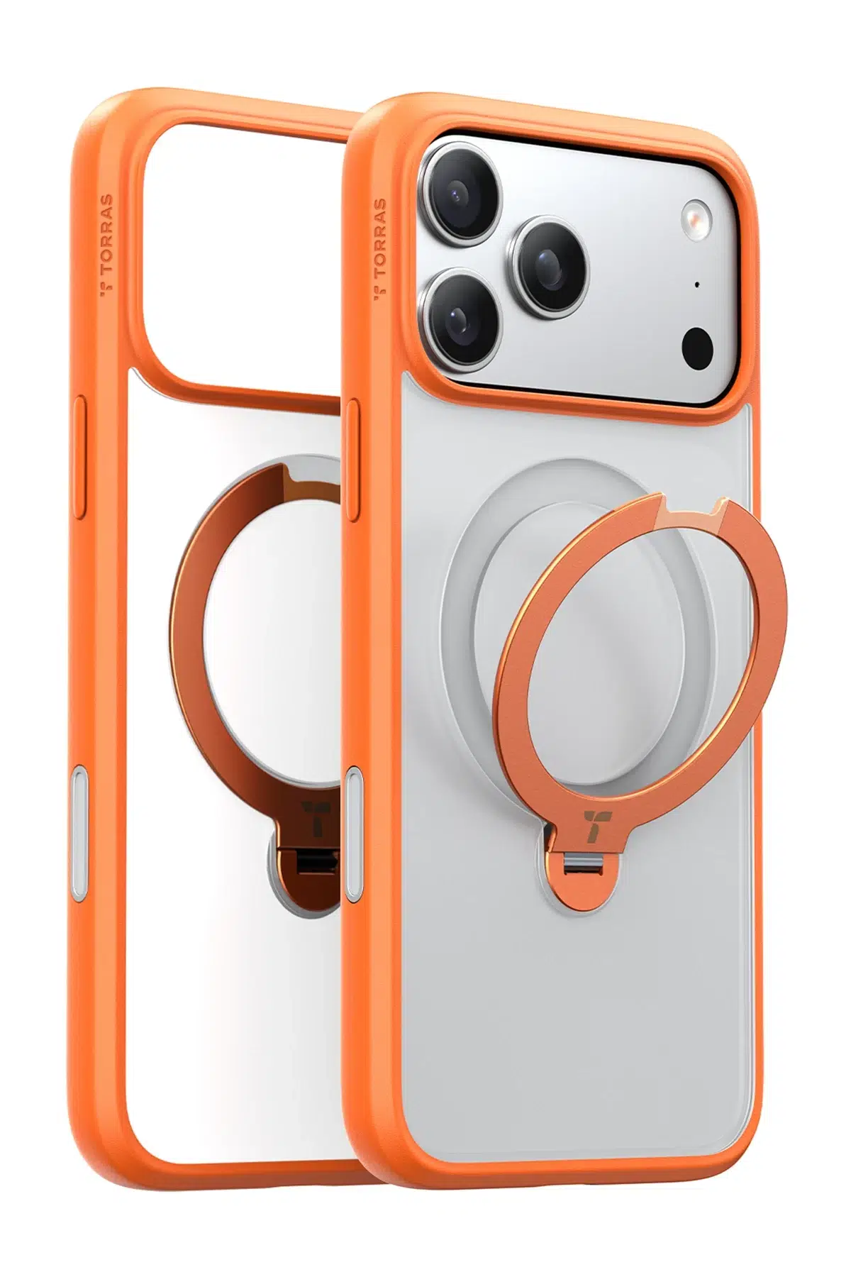 Torras Apple iPhone 17 Pro Max O Stand Spin Serisi Magsafe Kılıf - Turuncu