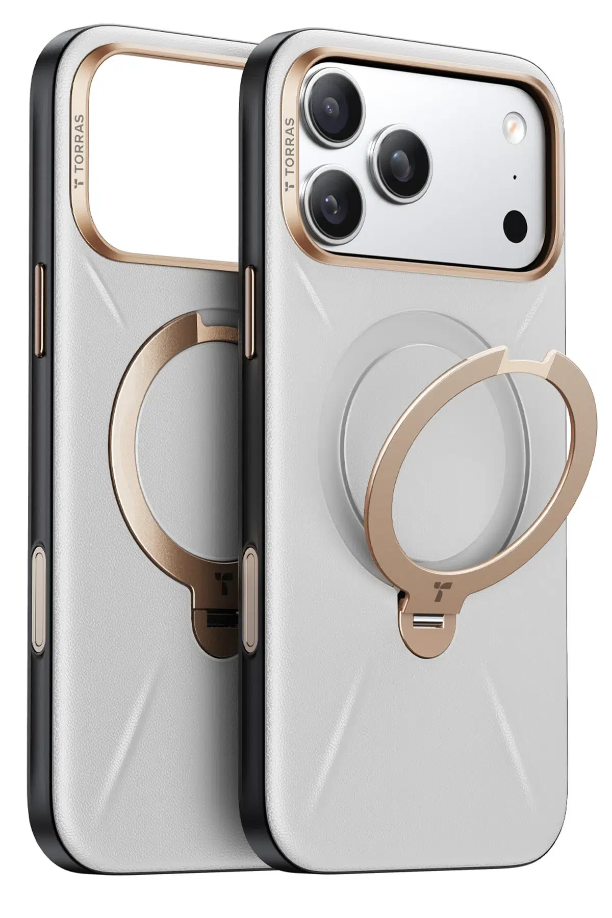 Torras Apple iPhone 17 Pro O Stand Spin VegSkin Serisi Magsafe Kılıf - Gri