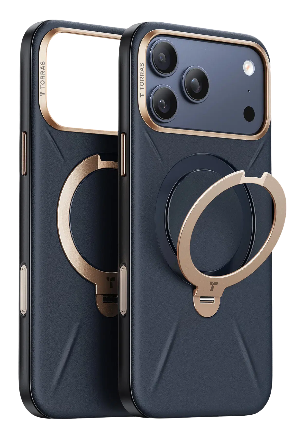 Torras Apple iPhone 17 Pro O Stand Spin VegSkin Serisi Magsafe Kılıf - Lacivert
