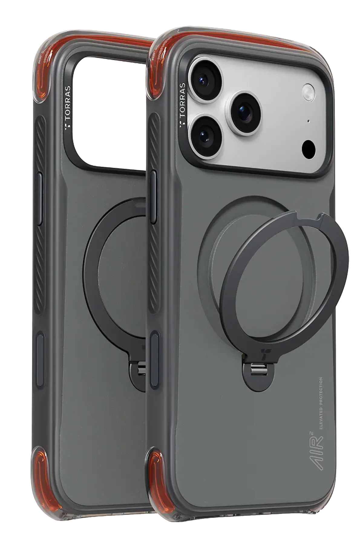 Torras Apple iPhone 17 Pro Ostand Q3 Air Pro Standlı Magsafe Kapak - Obsidia Core