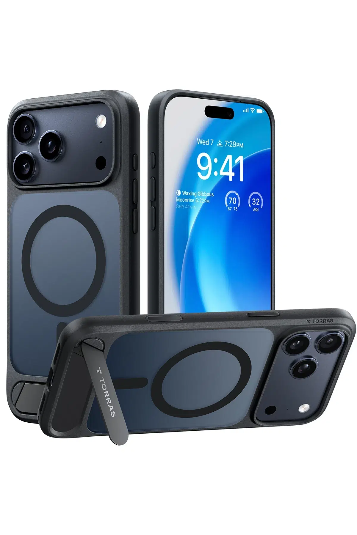Torras Apple iPhone 17 Pro P Stand Serisi Magsafe Kılıf - Siyah