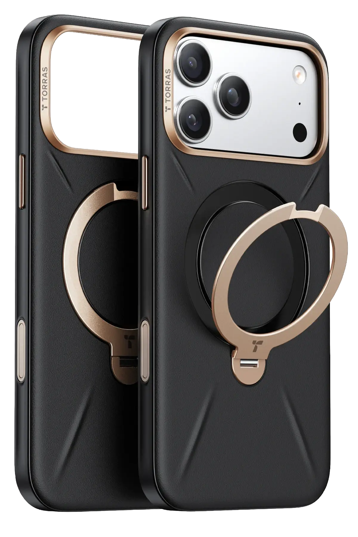 Torras Apple iPhone 18 Pro Max O Stand Spin VegSkin Serisi Magsafe Kılıf - Siyah